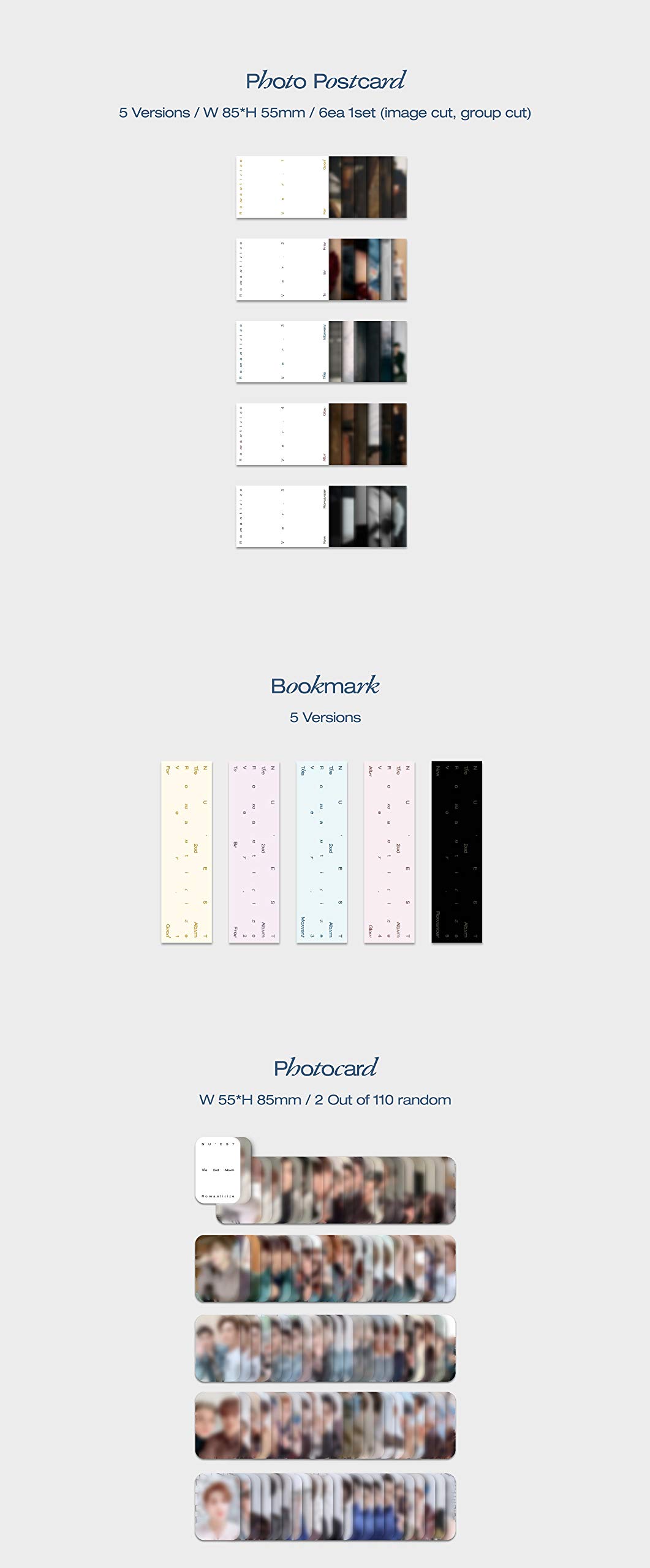 NU'EST Romanticize Album [5CD + 5 Photobook + Folded Poster Set] - K-Pop Collectors Edition with Exclusive Photocards & Decorative Stickers | Perfect for K-Pop Fans, Gift Giving & Music Collections (Free Tracking Included)