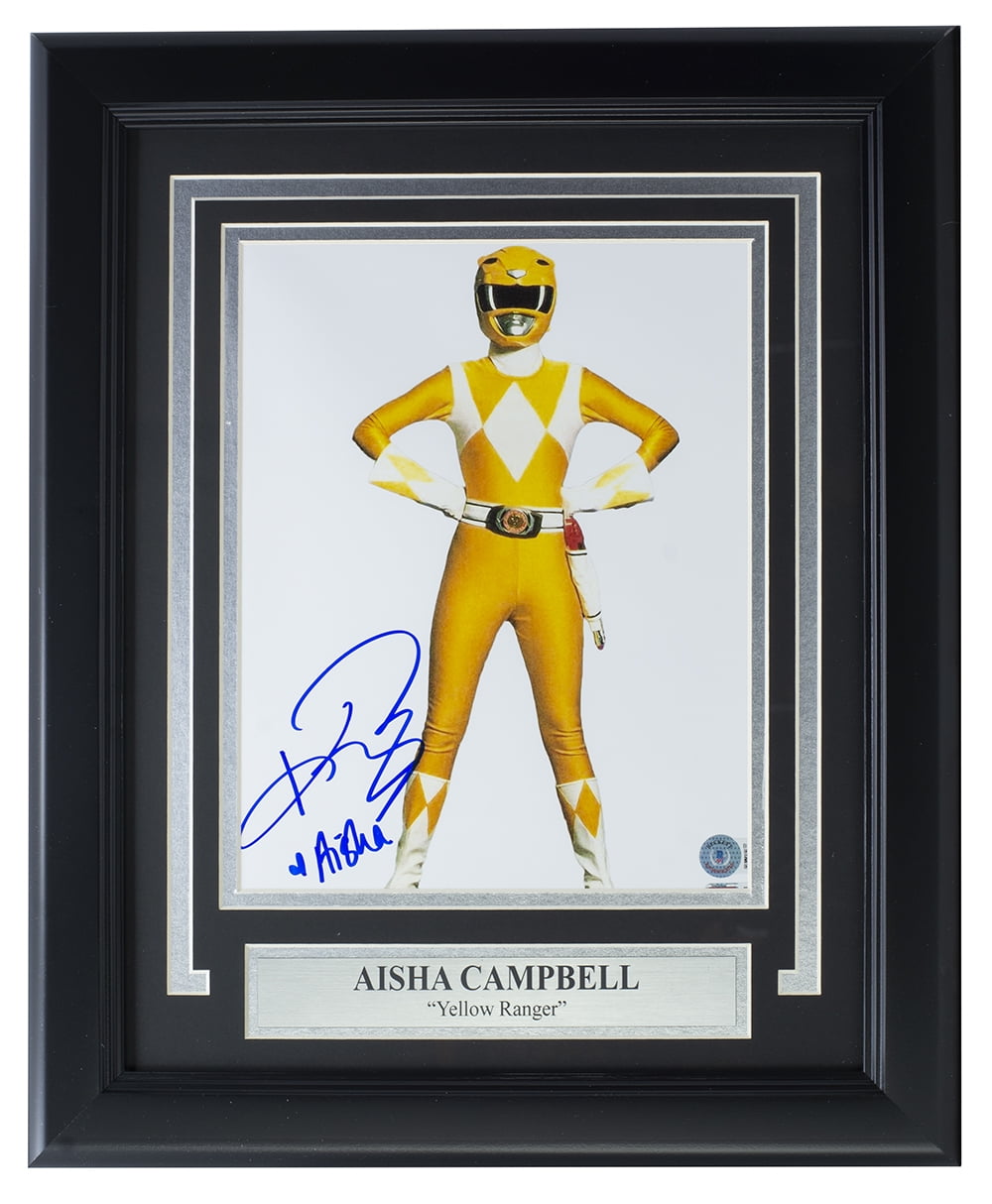 Aisha Campbell Yellow Ranger Autographed 8x10 Framed Power Rangers Photo - Perfect for Collectors, Fans, and Home Theater Decor