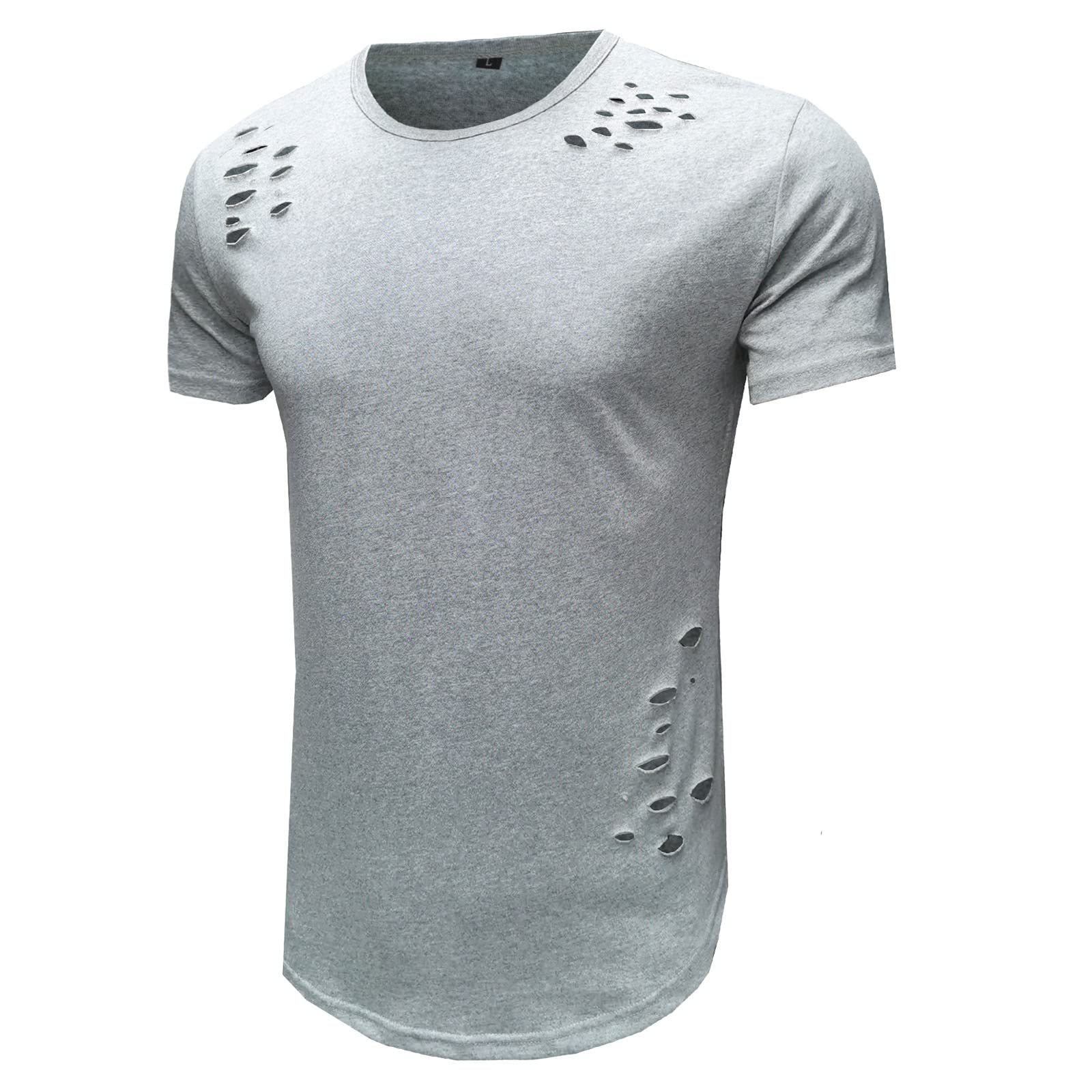 Men's Slim Fit Cotton T-Shirt - Solid Color Round Neck Casual Shirt for Spring & Summer | Big & Tall Sizes | Perfect for Sports, Gym, and Everyday Wear