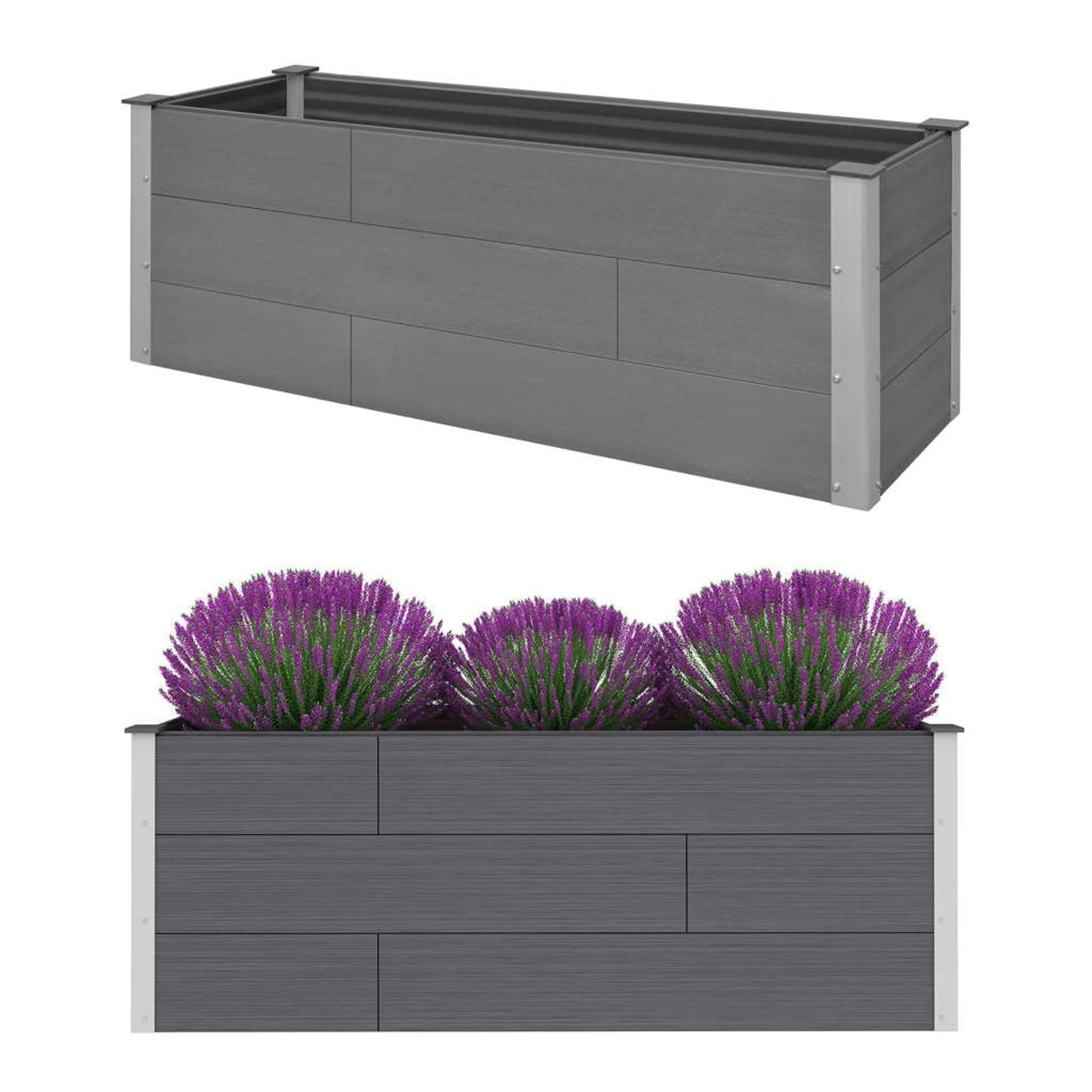 Galvanized Metal Raised Garden Bed Planter Box - 59.1