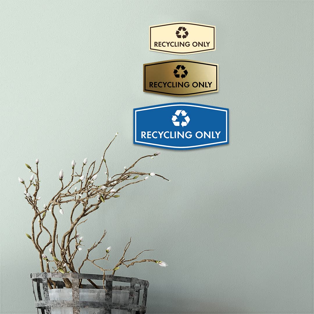 Eco-Friendly Recycling Only Sign (White/Red) - Large 12x18 Inch - Perfect for Offices, Schools & Public Spaces