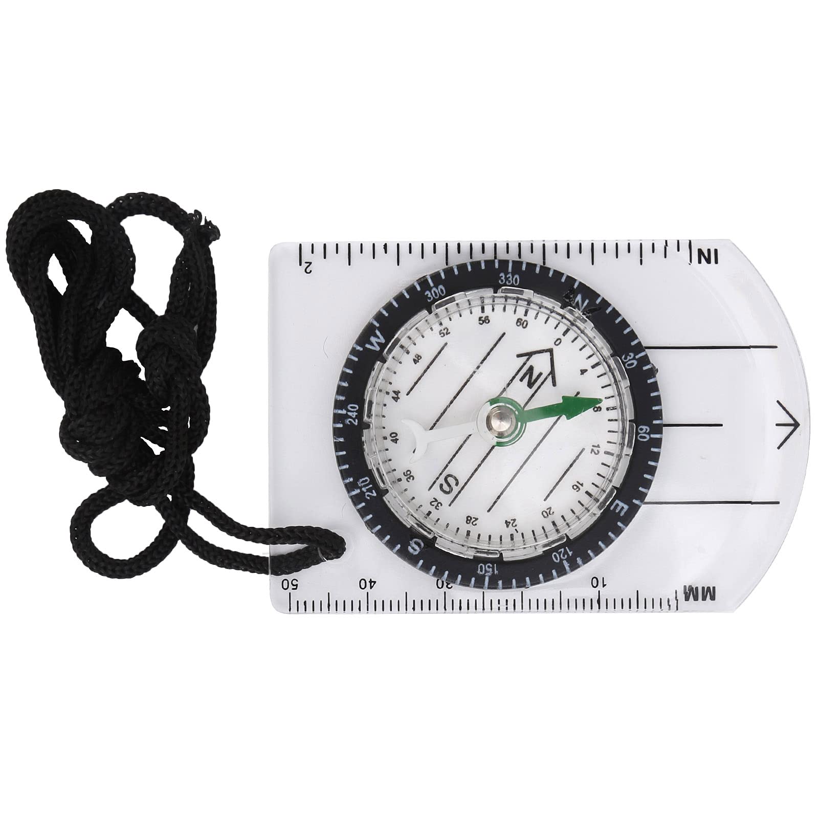 Vbestlife Multifunctional Transparent Compass Scale Ruler - Lightweight Portable Camping Compass for Hiking, Mountaineering & Outdoor Adventures | Perfect for Navigation, Map Reading & Survival Kits