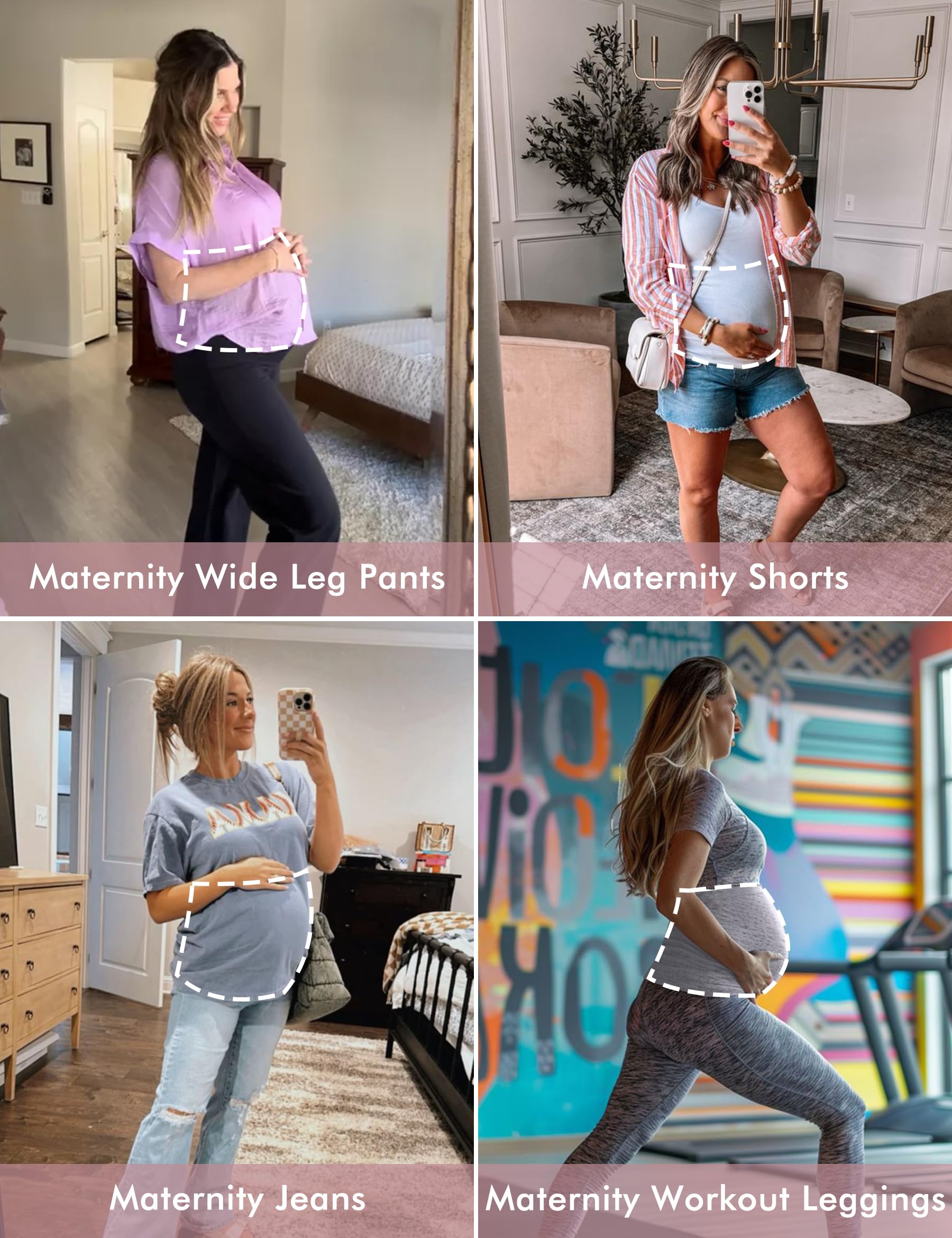 Rheane Belly Band Maternity Jeans for Women - Pregnancy Jeans Extender for Comfortable Fit (Black) - Perfect for Everyday Wear During Pregnancy
