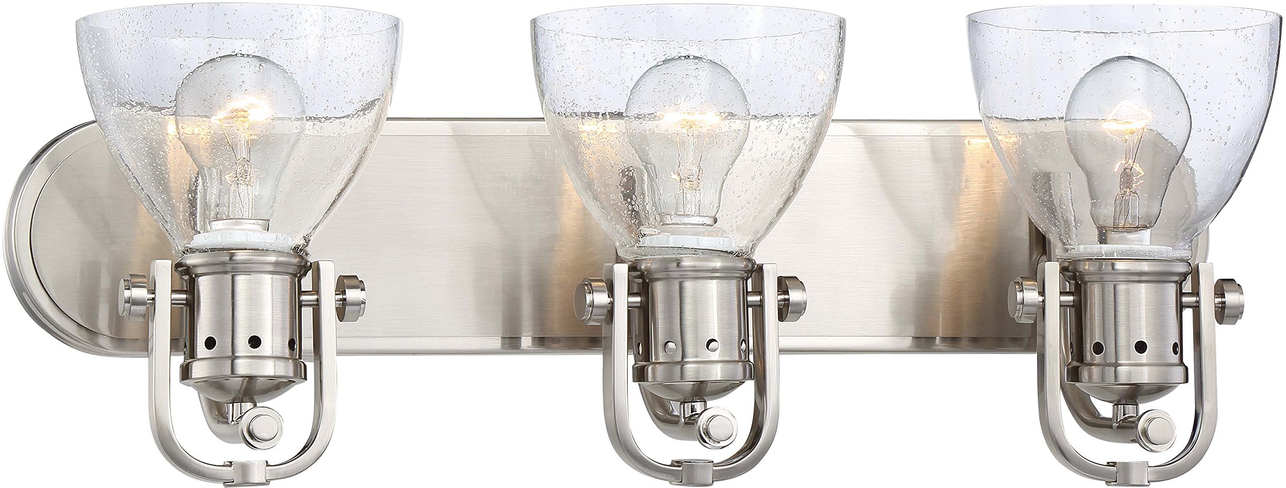 Minka Lavery Urban Industrial 3-Light Wall Sconce - Brushed Nickel Vanity Bathroom Lighting Fixture 300W - Perfect for Modern Farmhouse, Industrial Loft & Spa-Inspired Bathroom Decor