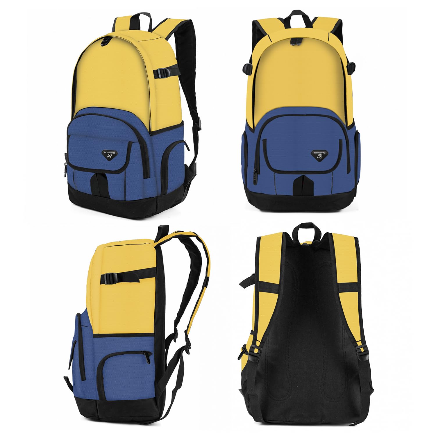 Rickyh Stylish Lightweight School Backpack for Men & Women - Durable College Travel Bag with Laptop Compartment - Perfect for School, Work, Travel & Daily Commute