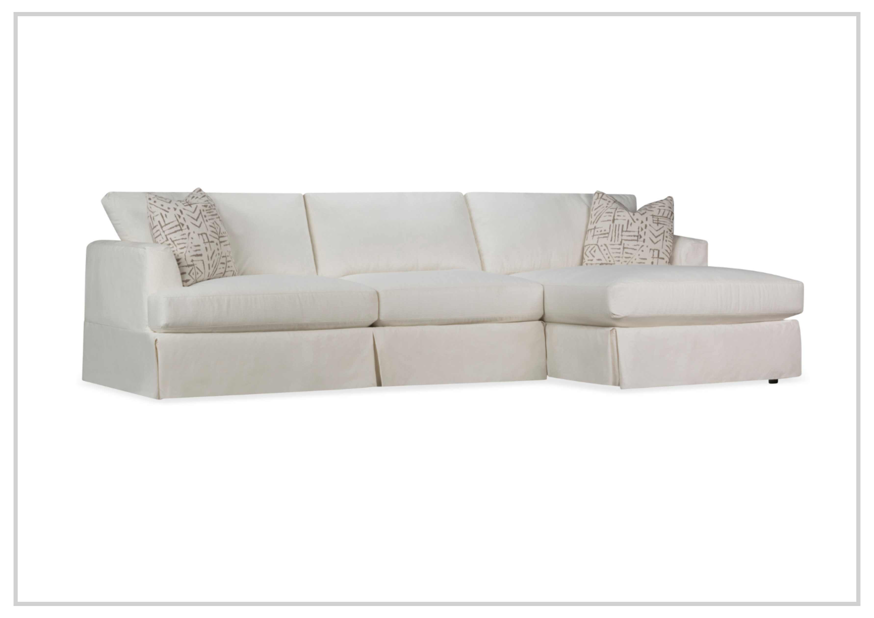 Klaussner Brixon Slipcover Fabric Sectional Sofa with Track Arms - Modern Living Room Furniture for Small Spaces, Comfortable Couch for Family Gatherings and Movie Nights