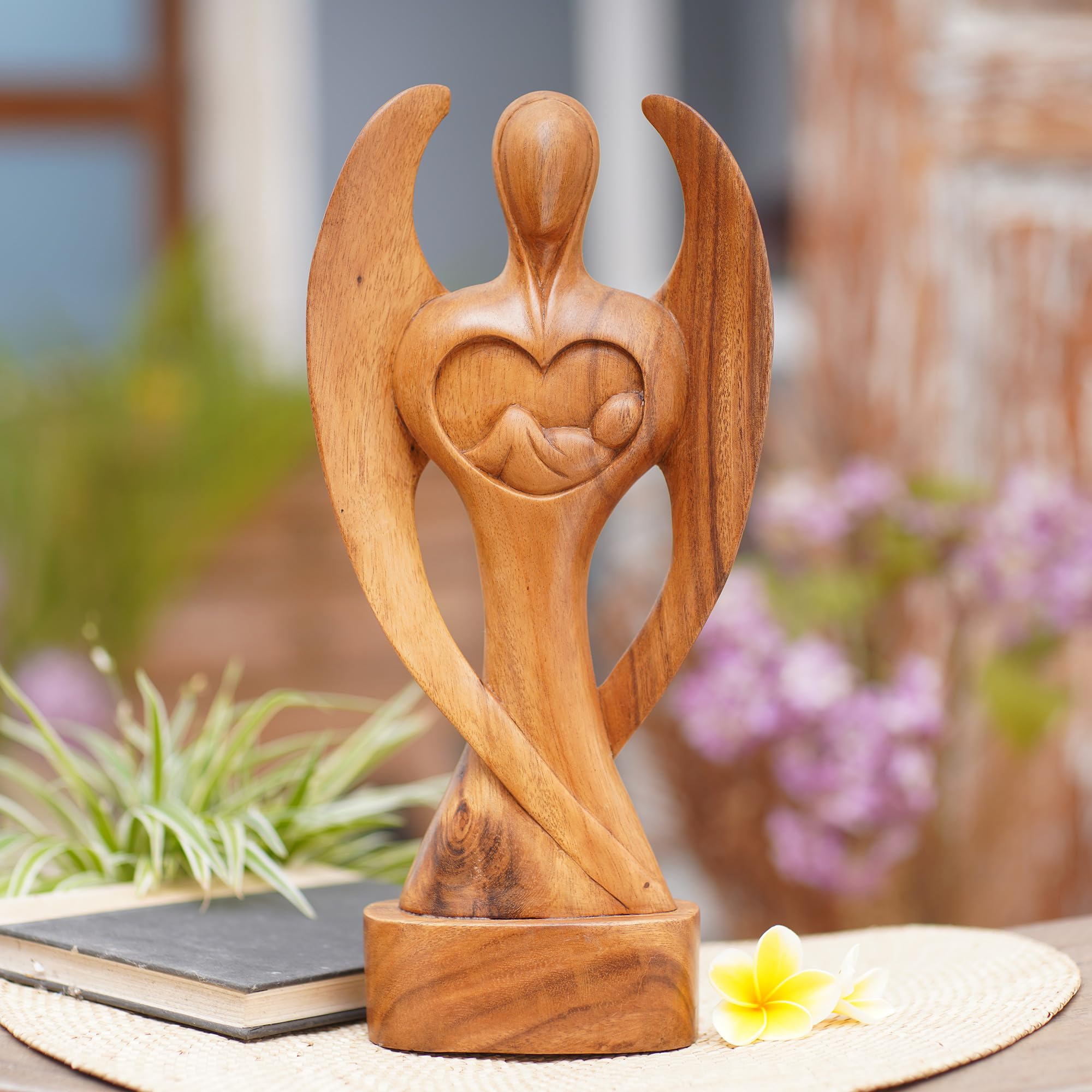 Handmade Baby Guardian Wood Suar Sculpture - Unique Handcrafted Nursery Decor for Baby Shower Gifts & Newborn Protection