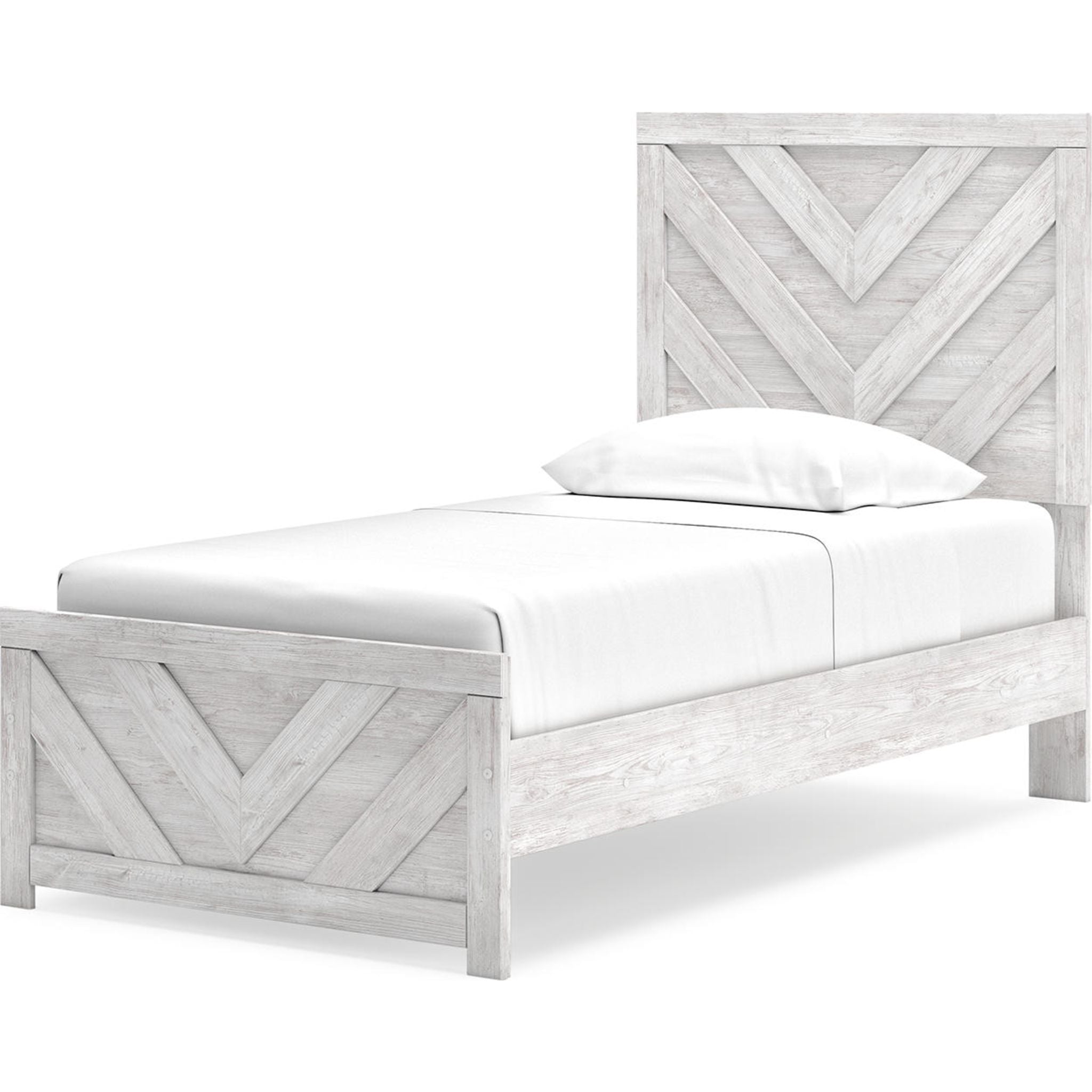 Cayboni 6-Piece Twin Panel Bedroom Set - Whitewash Finish - Modern Wood Bed Frame, Nightstand & Dresser - Perfect for Small Spaces, Guest Rooms & Dorm Decor