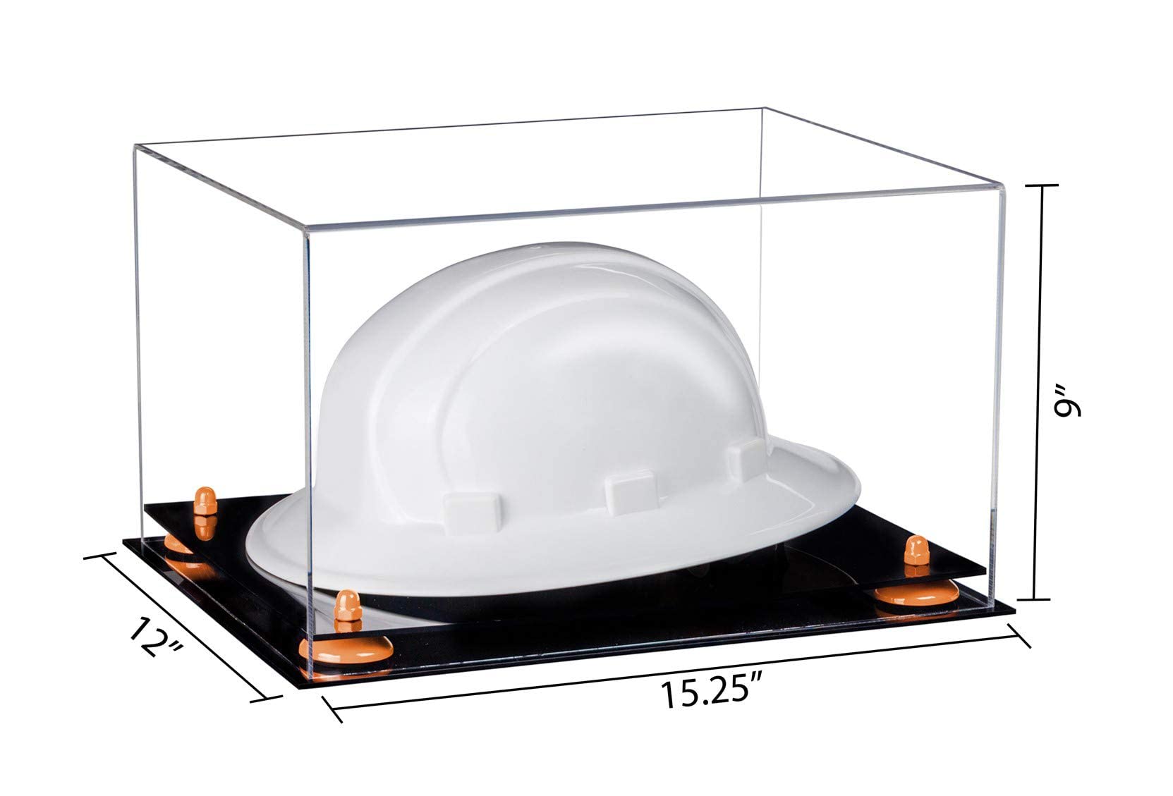Clear Acrylic Large Helmet Display Case - Durable Hard Hat Showcase for Motorcycle, Construction & Safety Gear Collection - Perfect for Home, Office or Retail Store Displays