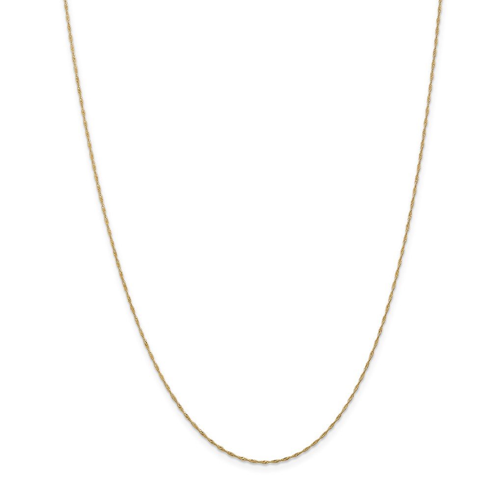 14K Solid Yellow Gold 1mm Singapore Chain Necklace - Dainty Minimalist Jewelry for Women, Perfect for Layering & Everyday Wear