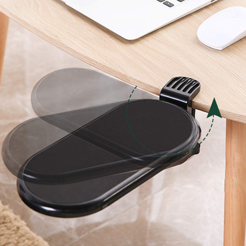 Ergonomic Adjustable Computer Desk Wrist Rest - Support for Mouse Pad & Keyboard - Comfortable Armrest for Office & Gaming (Black) - Perfect for Long Hours of Typing & Computer Work