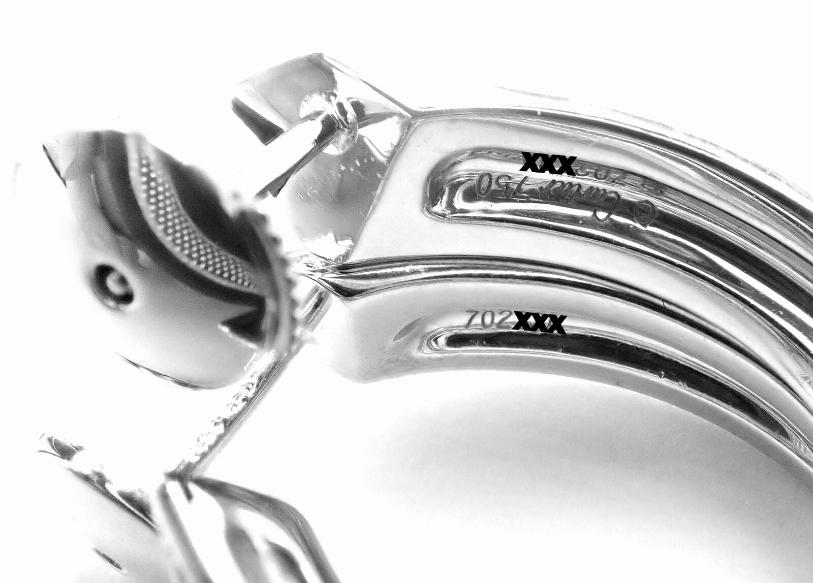 Authentic Cartier Panthere 18k White Gold Diamond Onyx Hoop Earrings - Luxury Jewelry for Women, Perfect for Weddings & Special Occasions
