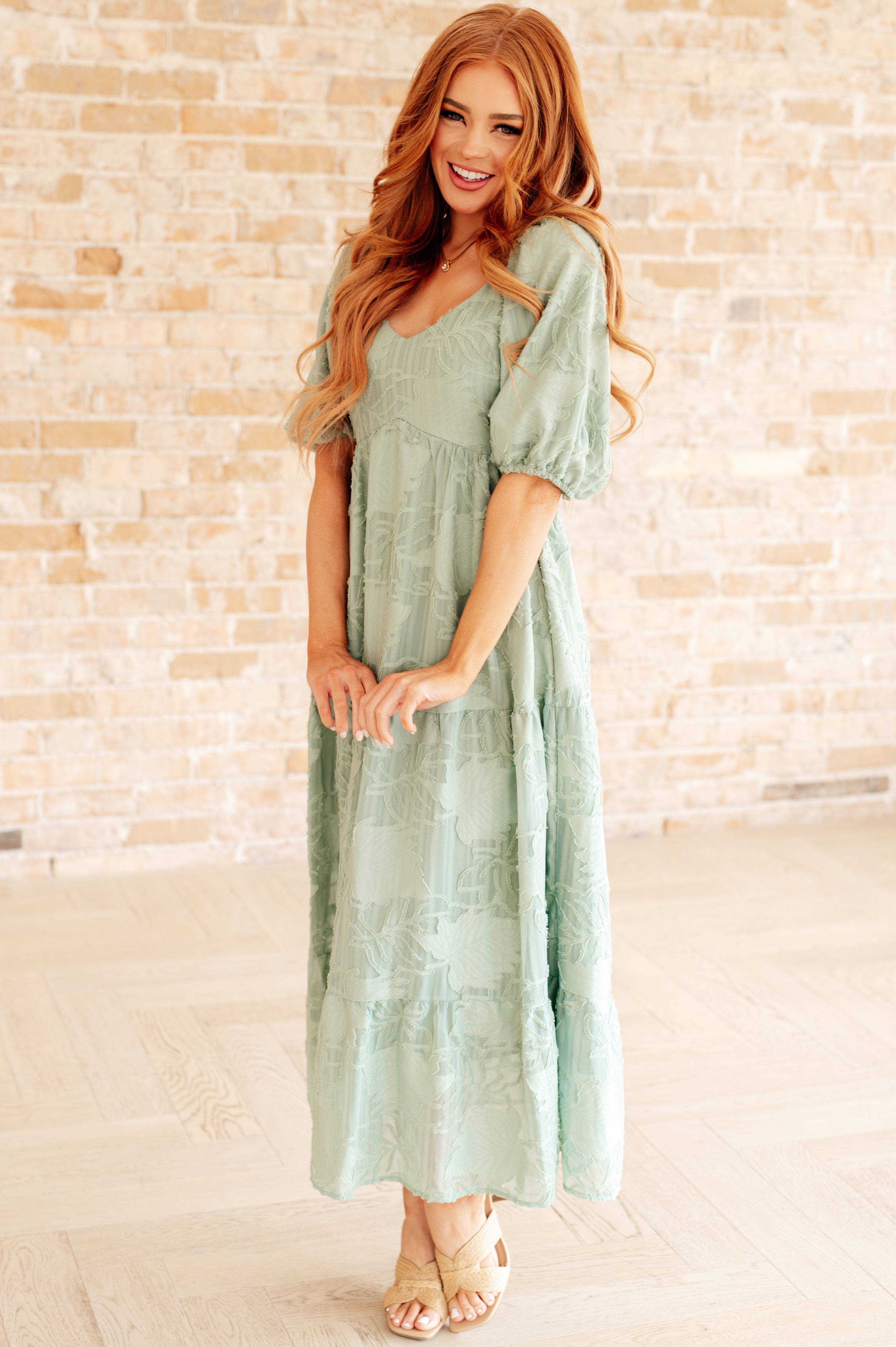 Power of the Babe Tiered Balloon Sleeve Dress - Flowy Women's Party Dress for Weddings, Cocktails & Special Occasions