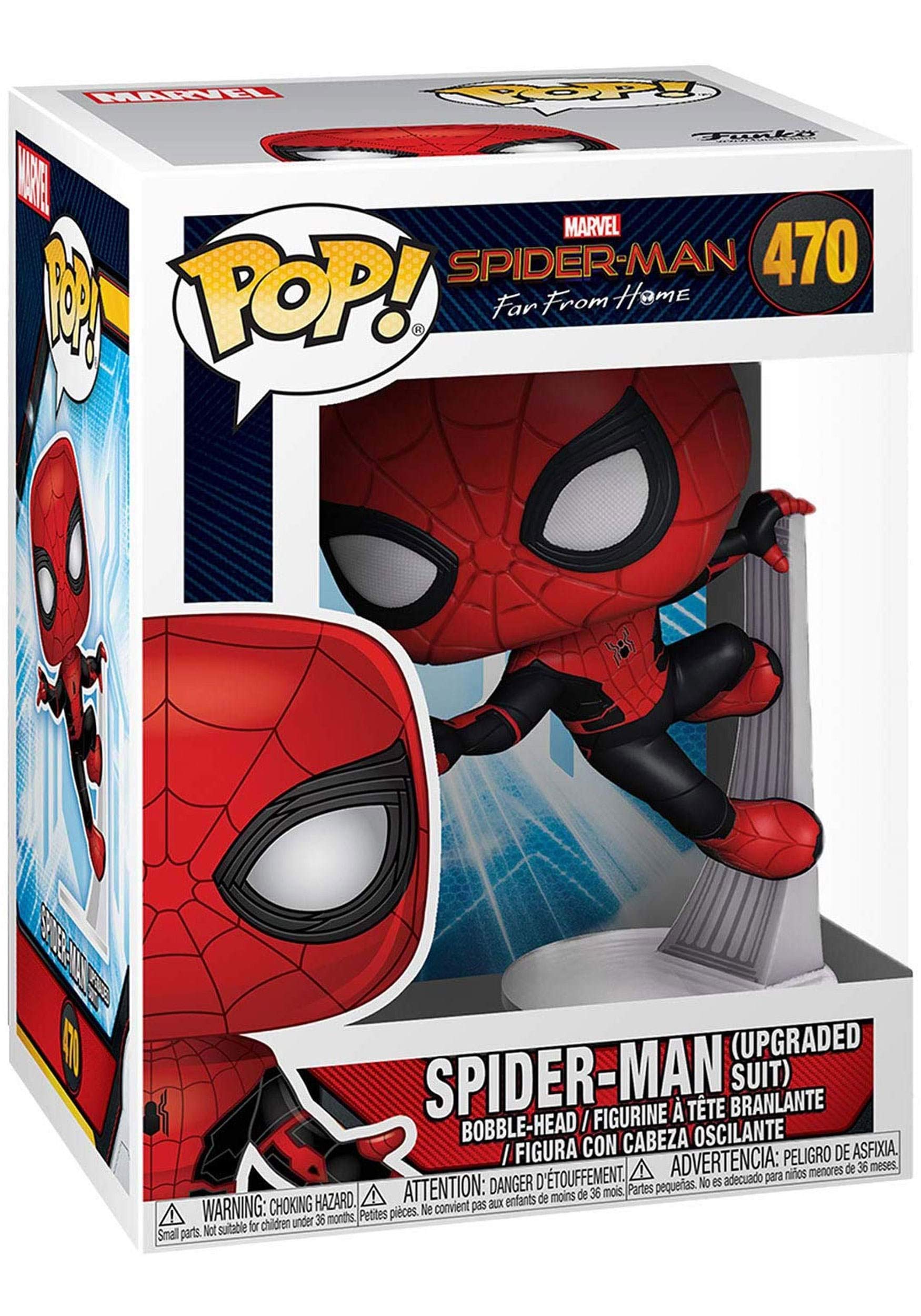 Funko Pop! Marvel Spider-Man Far from Home Upgraded Suit Collectible Figure - Multicolor Vinyl Statue for Marvel Fans, Home Decor & Gift for Superhero Lovers