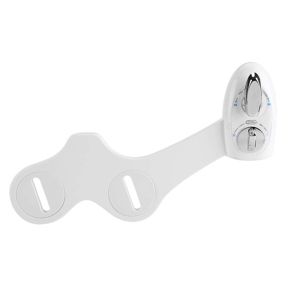 Premium Non-Electric Bidet Toilet Seat Attachment - Cold Water Spray with Dual Nozzles (ABS & Stainless Steel) - Adjustable Mechanical Bidet for Women - Includes Stainless Steel Hose - Perfect for Hygienic Cleaning & Comfort in Bathrooms