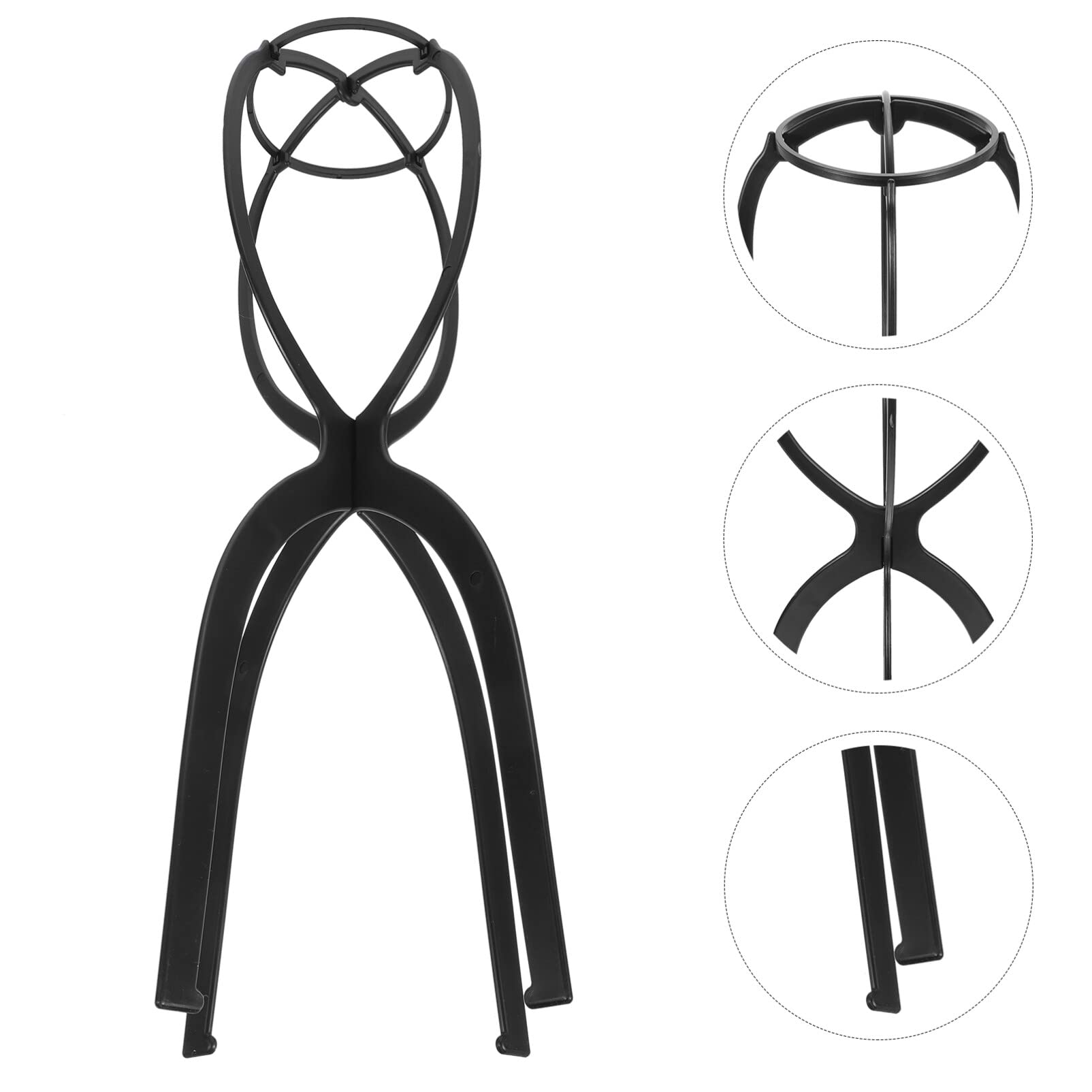 EXCLUZO Plastic Wig Display Stand - Adjustable Wig Holder for Salon, Store & Home Use - Perfect for Hat, Wig & Hairpiece Showcase on Desktop or Countertop