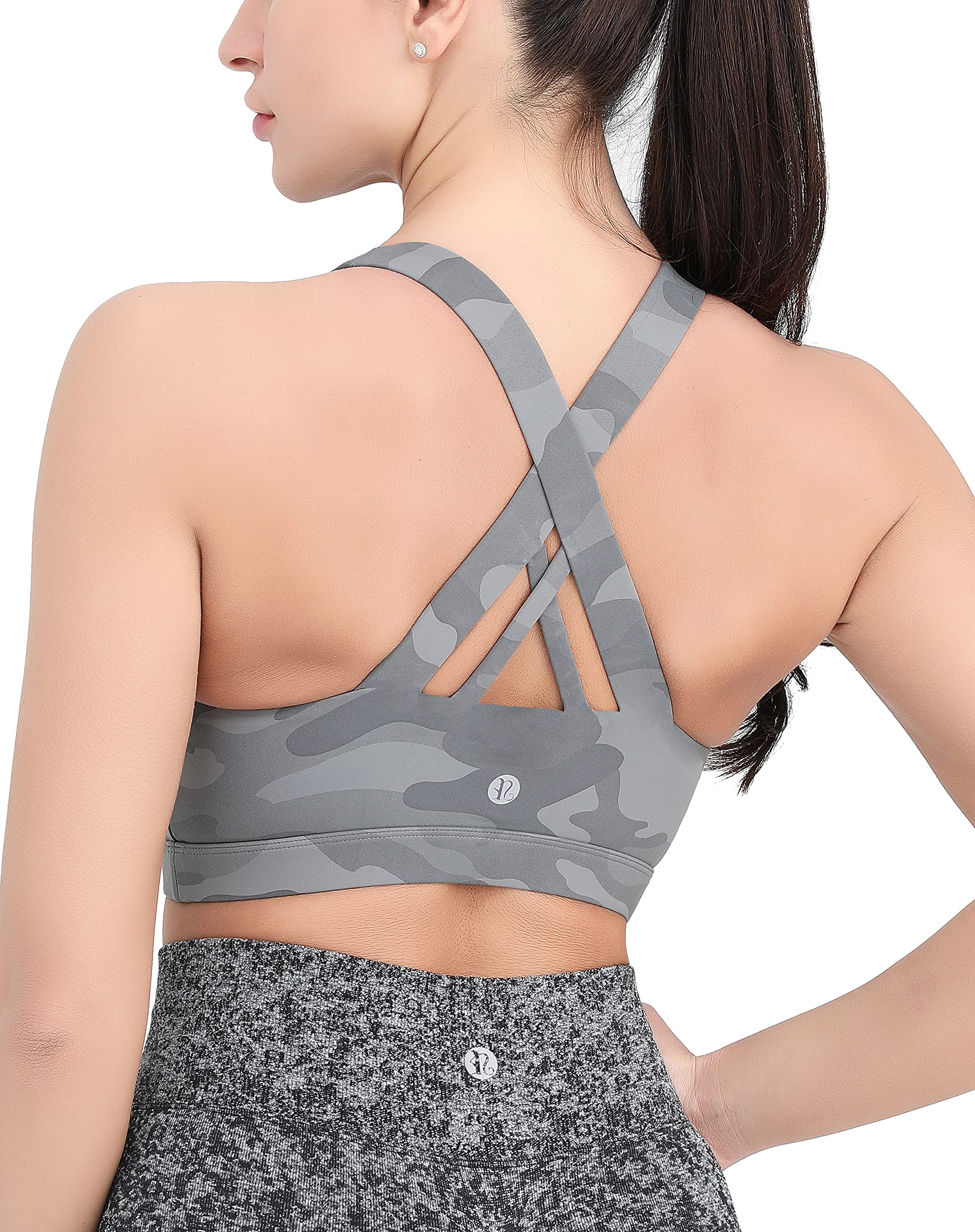 RUNNING GIRL Women's Square Neck Sports Bra - Medium Support Workout Bra with Removable Pads & Strappy Back Design - Perfect for Running, Yoga, Gym & High-Intensity Training