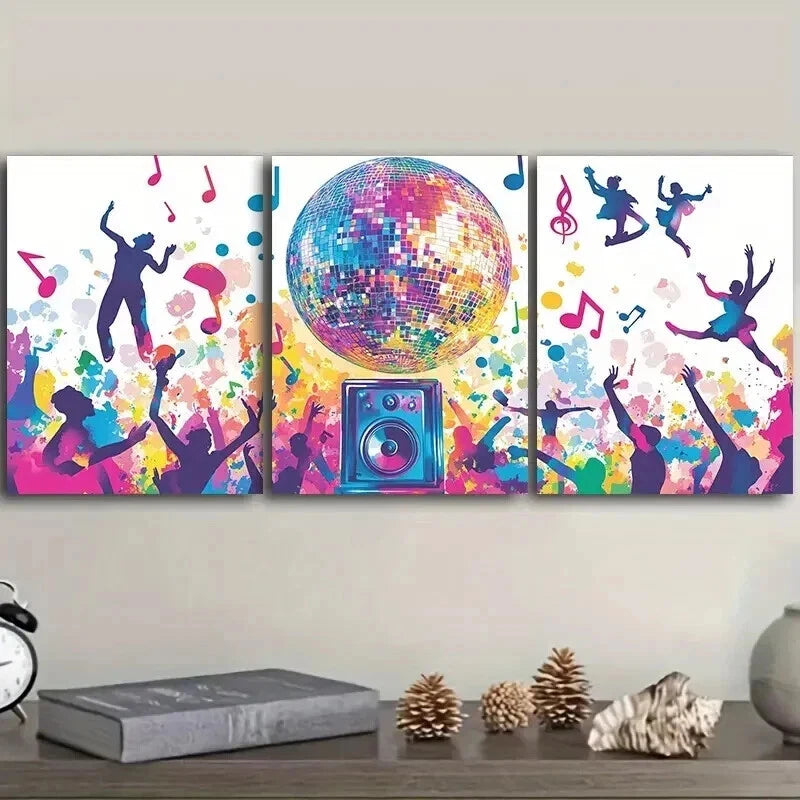 3-Piece Large Party Wall Art Set - Framed Canvas 50x70cm (20x28in) | High Quality Print | 100% Australian Made | Ready to Hang | Perfect for Living Room, Bedroom & Party Decor