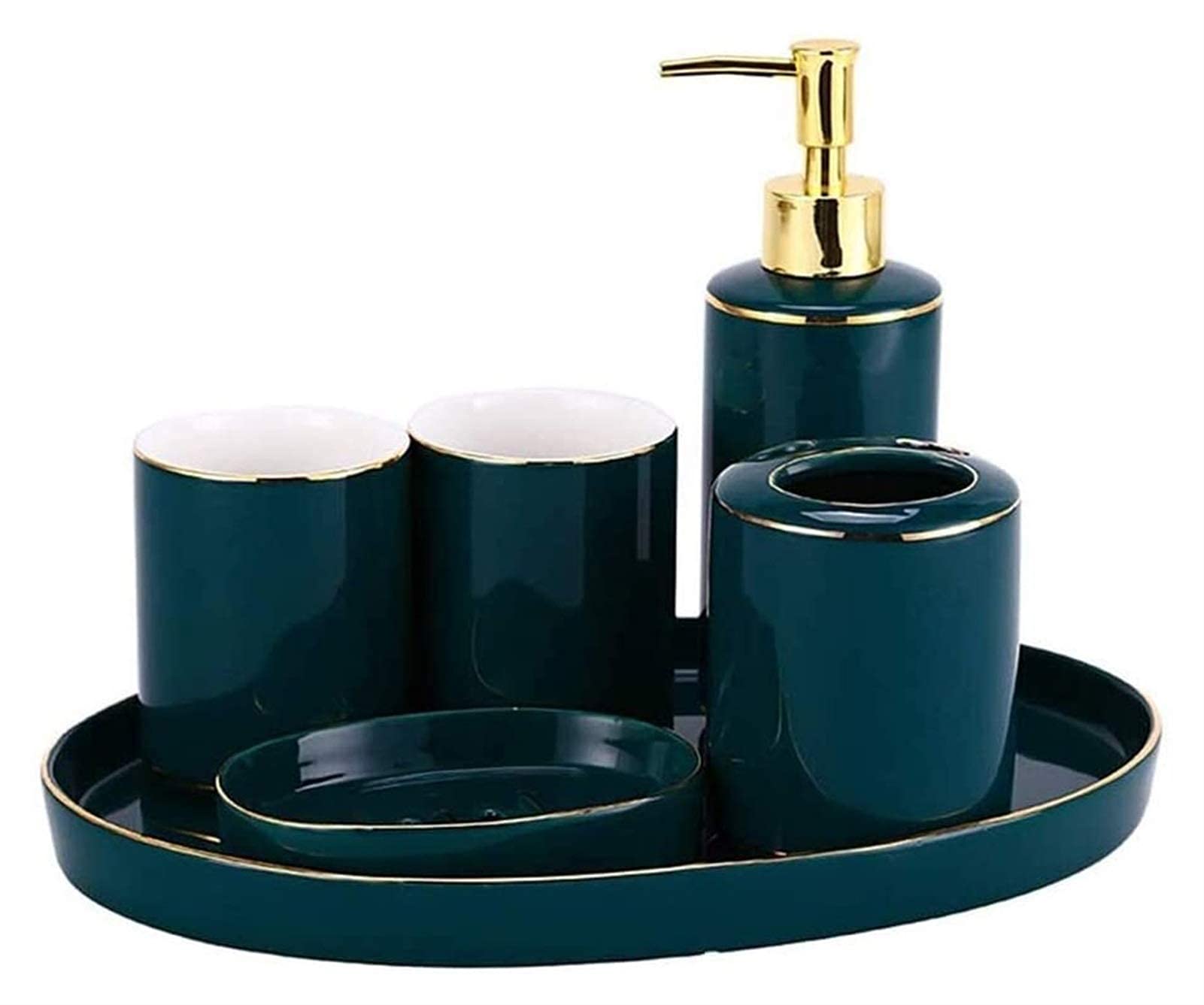 Premium 6-Piece Bathroom Set - Soap Dispenser, Toothbrush Holder & Tumbler | Modern Hotel-Style Decor for Home, Spa & Guest Bathrooms