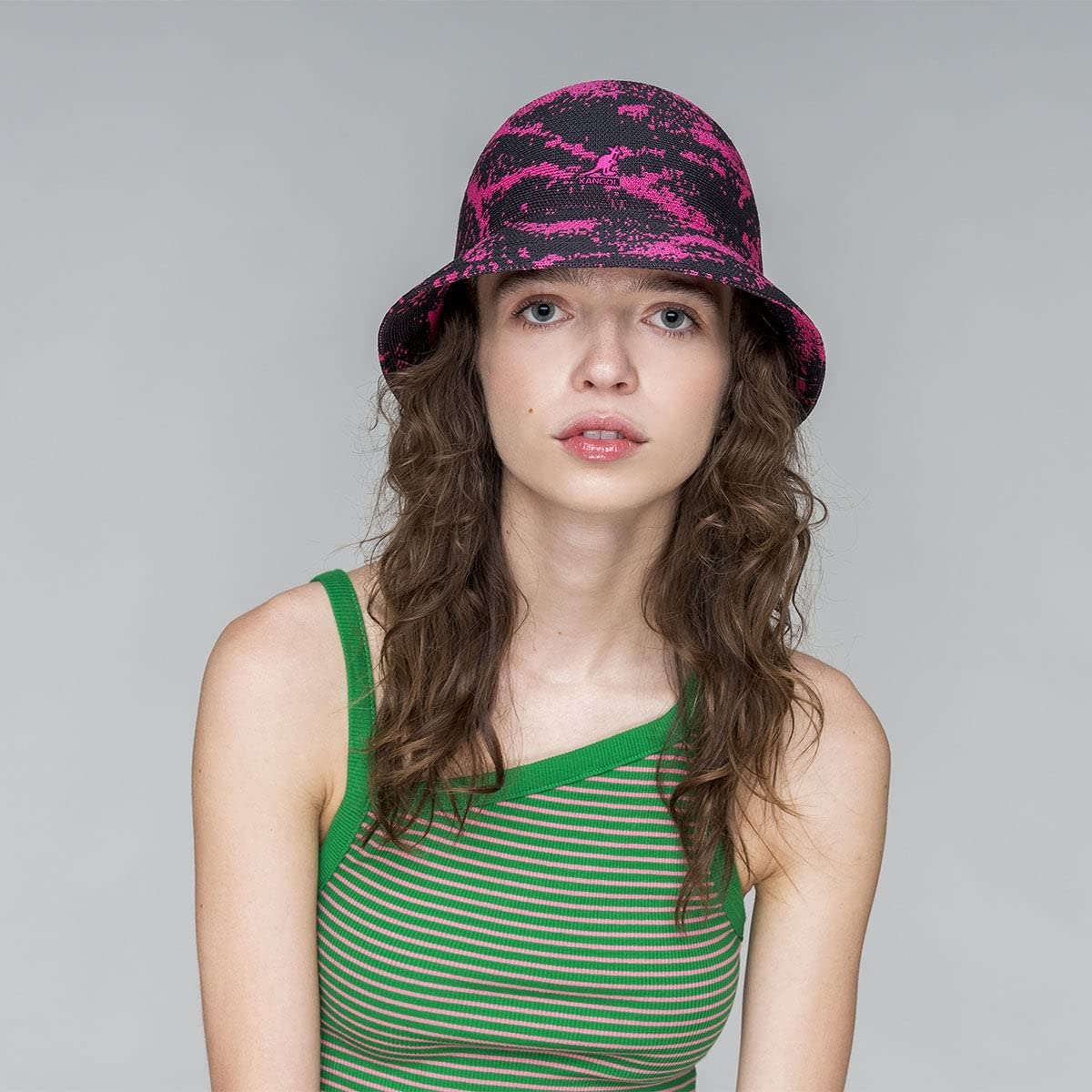 Kangol Airbrush Casual Bucket Hat - Deep Springs/Electric Pink, Large Size | Stylish Unisex Sun Hat for Outdoor Activities, Beach, and Summer Fashion