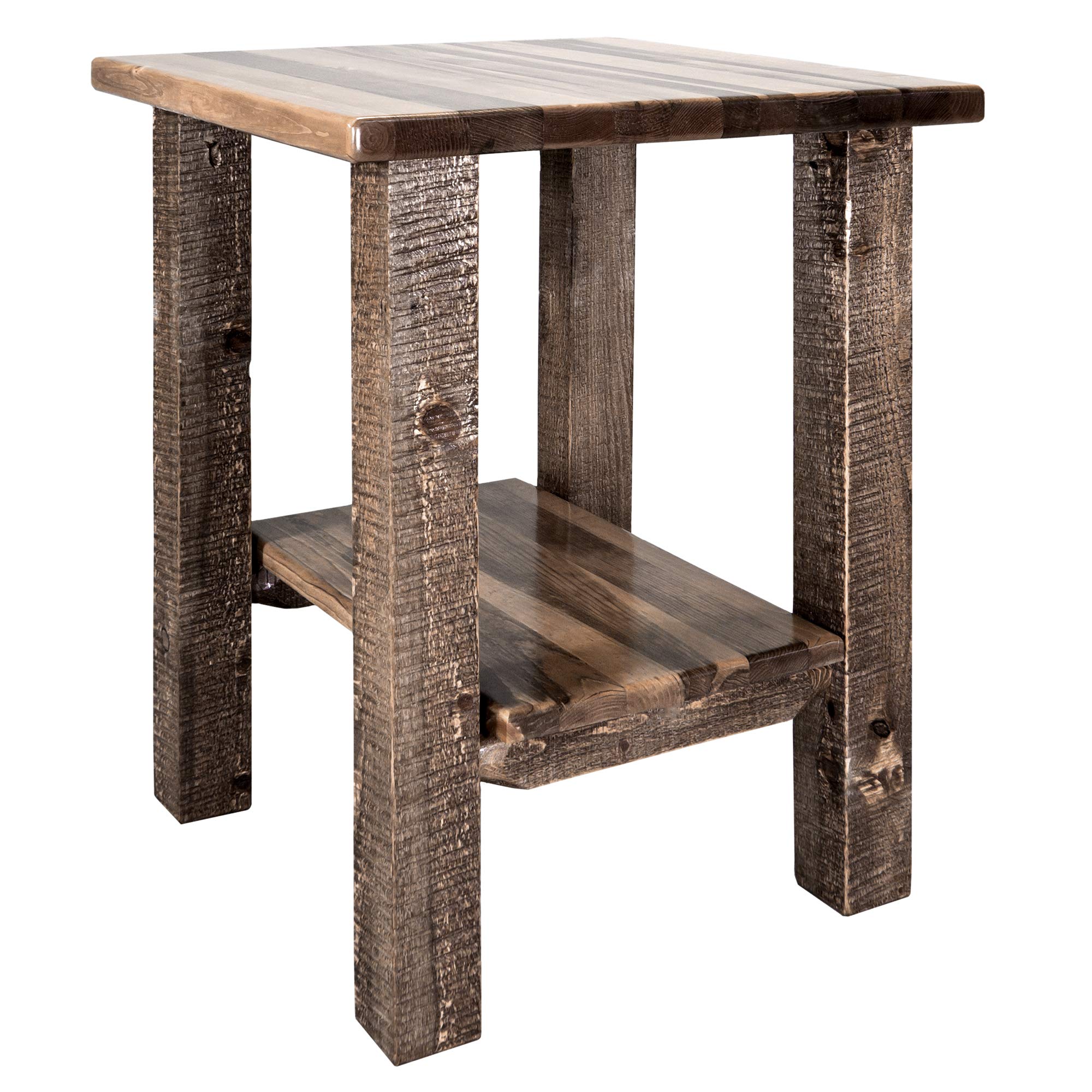 Montana Woodworks Nightstand with Shelf - Solid Wood Bedside Table with Storage for Bedroom, Living Room & Guest Room