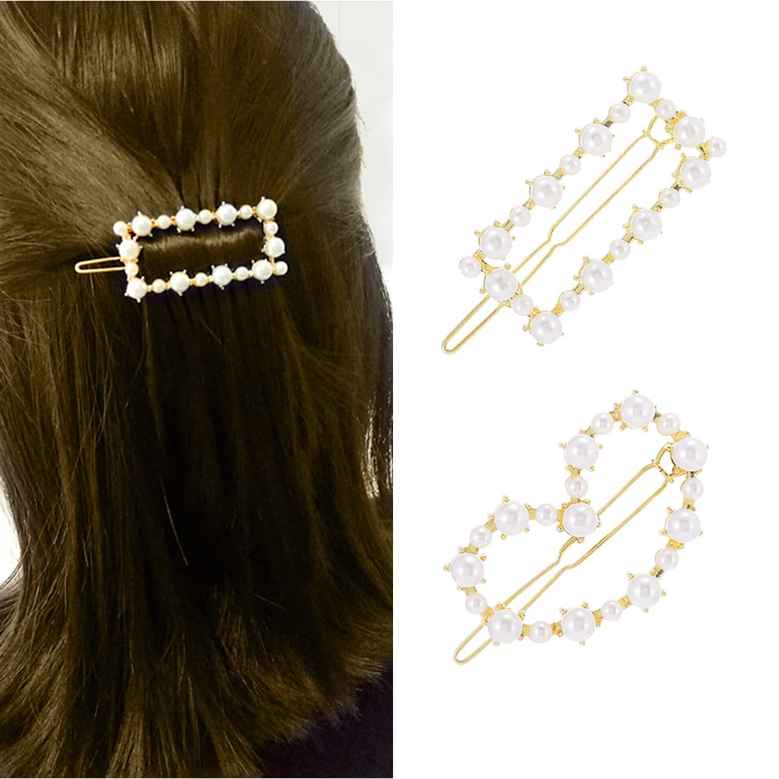 Zibuyu® 6-Piece Pearl Hair Clips for Women & Girls - French Style Barrettes, Elegant Hairpins for Side Hairstyles, Perfect Hair Accessories Gift Set for Weddings, Parties & Daily Wear