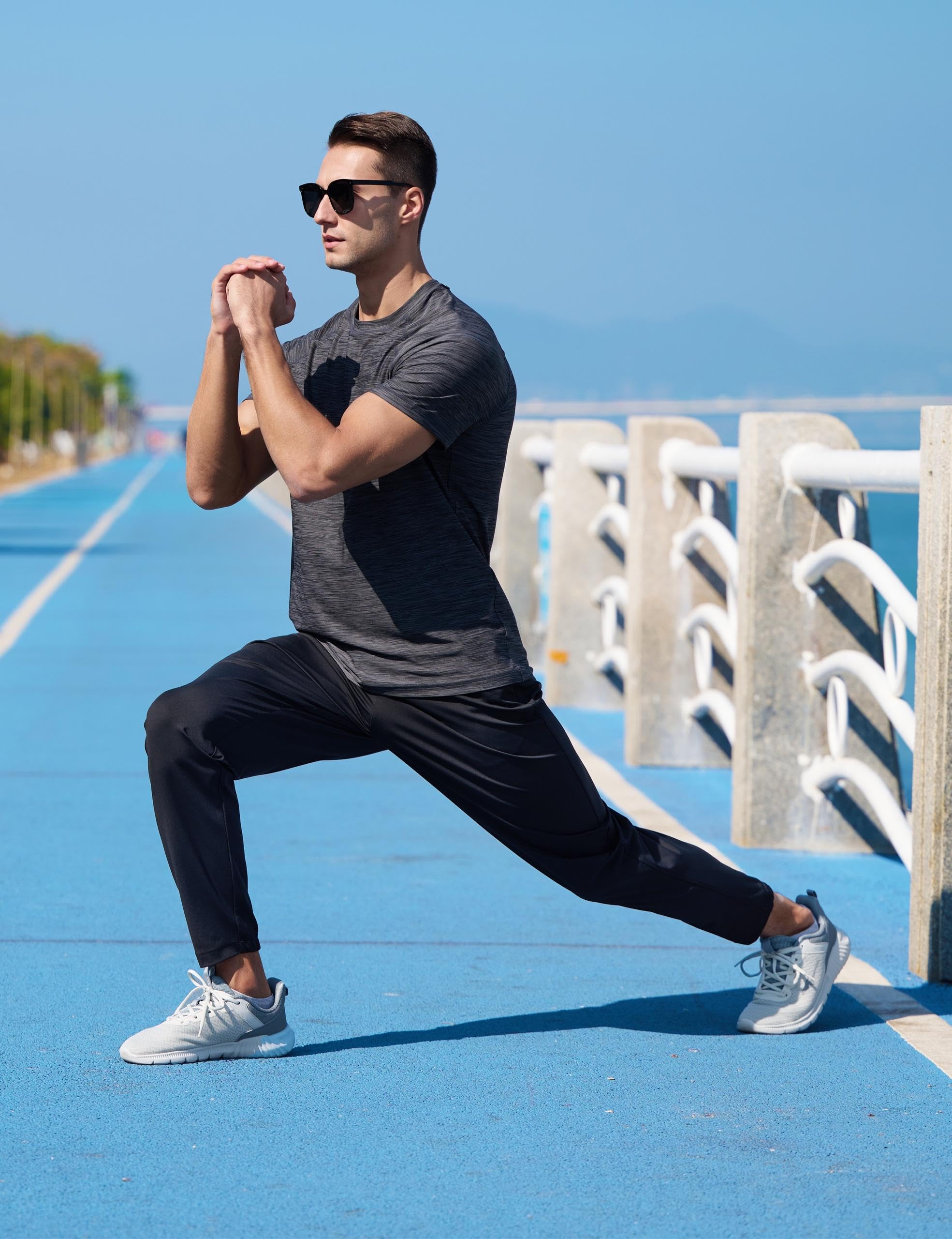 EZRUN Men's Stretch Jogger Pants - Quick Dry Athletic Workout Golf Sweatpants for Running, Gym, Hiking & Casual Wear | Lightweight Comfortable Track Pants for Sports & Everyday Use