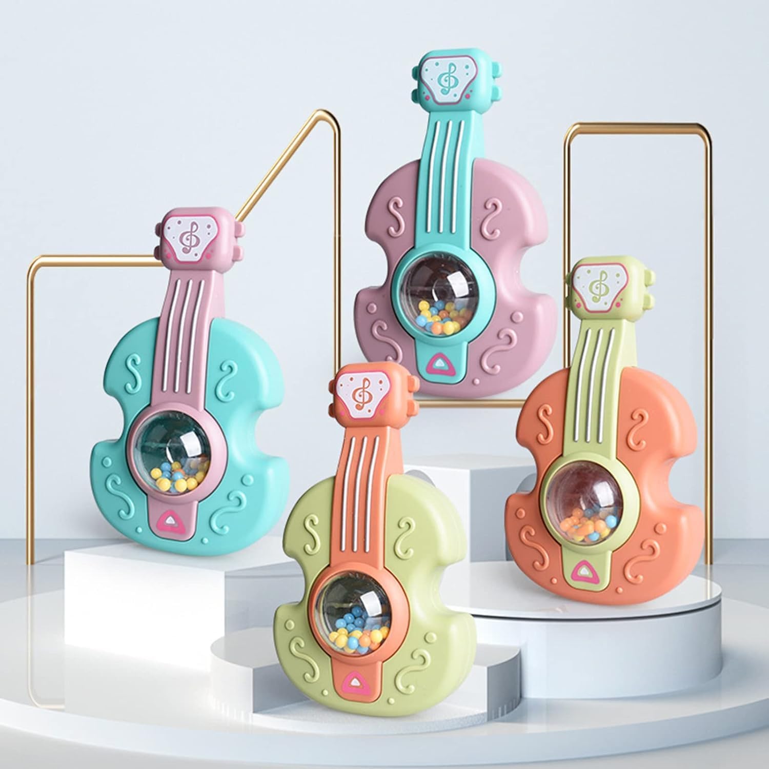CATBL Shaking Bell Toy - Ergonomic Developmental Sensory Toy with Delightful Sounds, Dreamy Mini Guitar for Kids | Perfect for Playtime, Early Learning & Sensory Development