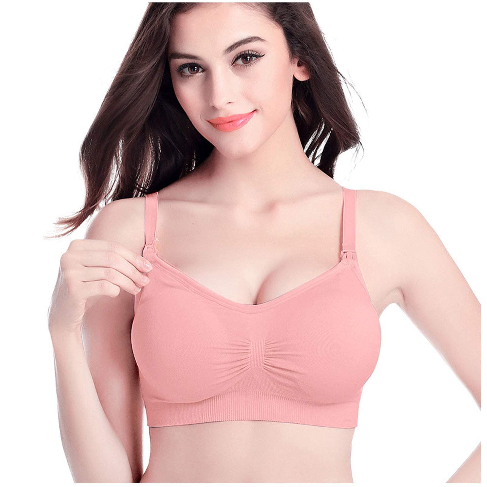 Elneeya Women's Seamless Maternity Bra - Full Coverage Deep Cup Wireless Comfort Bra with Back Closure - Soft Nursing Underwear for Pregnancy & Postpartum Comfort - Perfect for Daily Wear, Work & Relaxation
