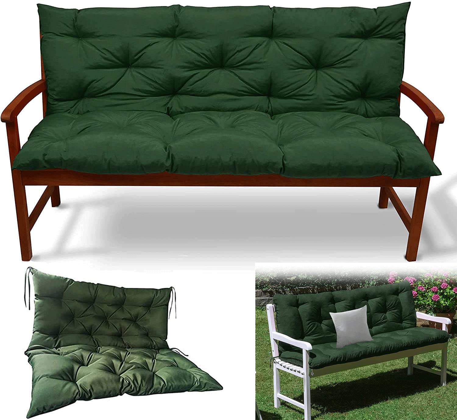 CHFQ Waterproof Outdoor Bench Cushion - Replacement Swing Cushions for 2-3 Seater Loveseat (40