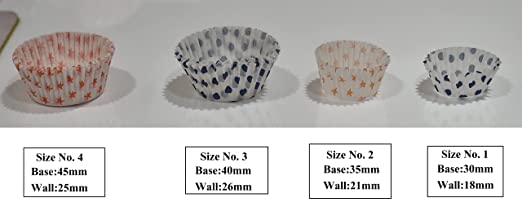 Magic Providers 200-Pack Cupcake Baking Paper Liners - 4cm Diameter for Hot Buns, Mini Muffins & Indian Sweets | Reusable Cake Decorating Wrappers | Perfect for Kitchen, Party, Wedding & Gift Packaging (Random Patterns)