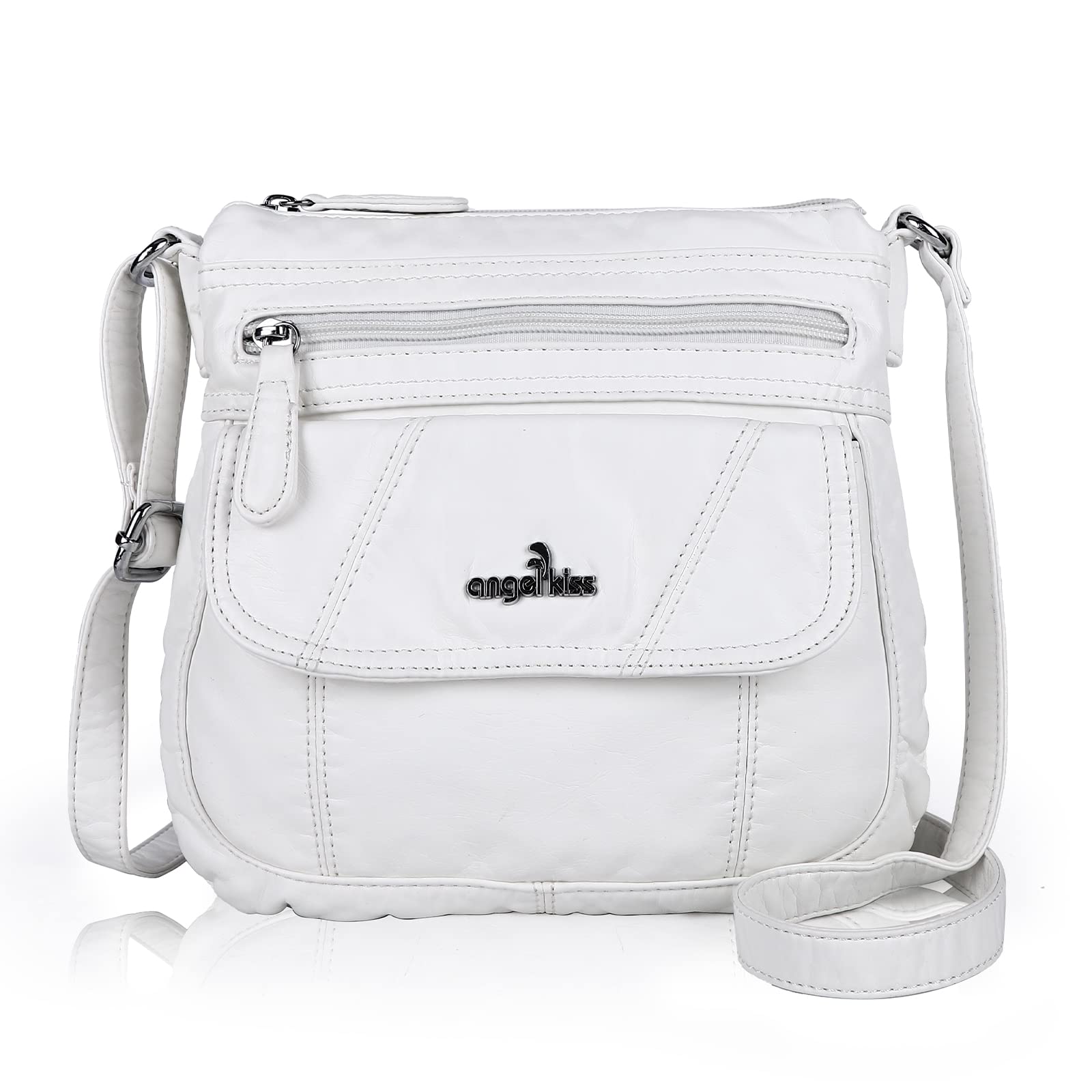 Angel Kiss Women's PU Leather Crossbody Bag with Adjustable Strap - Fashionable Shoulder Purse for Daily Use, Work, Travel & Shopping