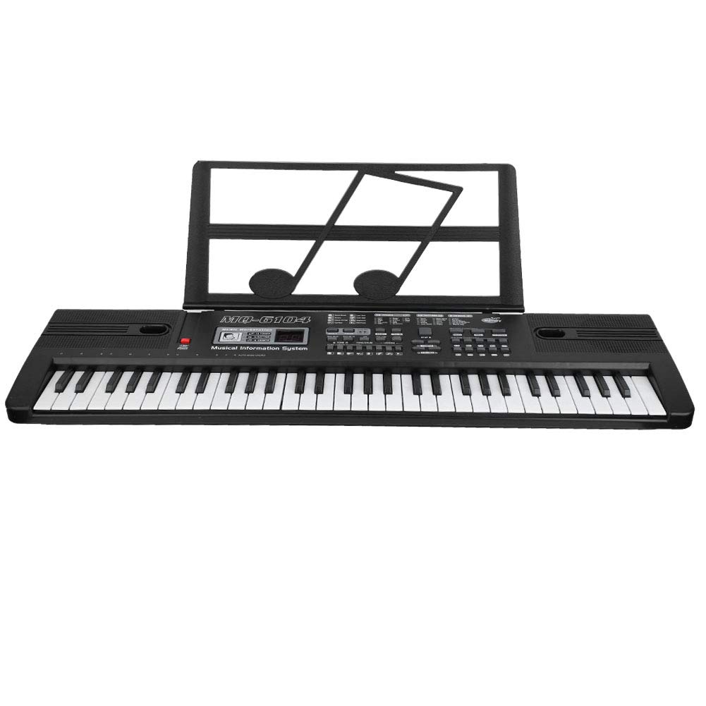 61-Key Portable Electronic Piano Keyboard with Microphone, Music Stand & Power Adapter - Ideal for Beginners, Home Practice & Music Education