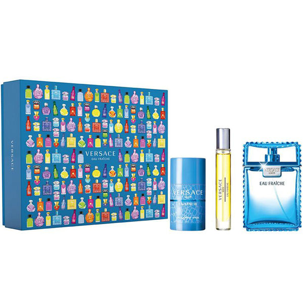 Man Eau Fraiche 3 Piece Eau de Toilette Gift Set - 100ml Fresh Citrus & Woody Cologne for Men - Perfect for Daily Wear, Office & Special Occasions