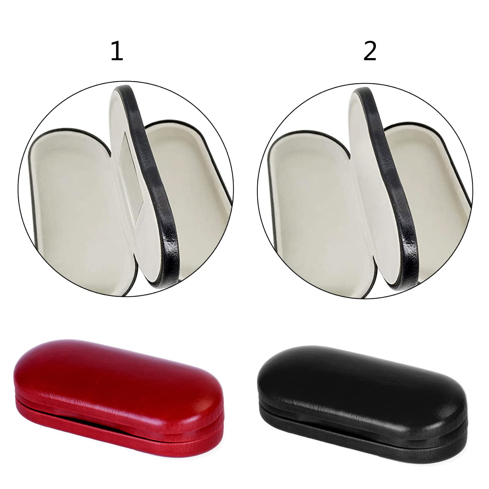 Portable Double Layer Eyeglasses Case Holder for 2 Pairs - Durable Travel Glasses Storage for Men & Women | Perfect for Travel, Work, and Daily Use