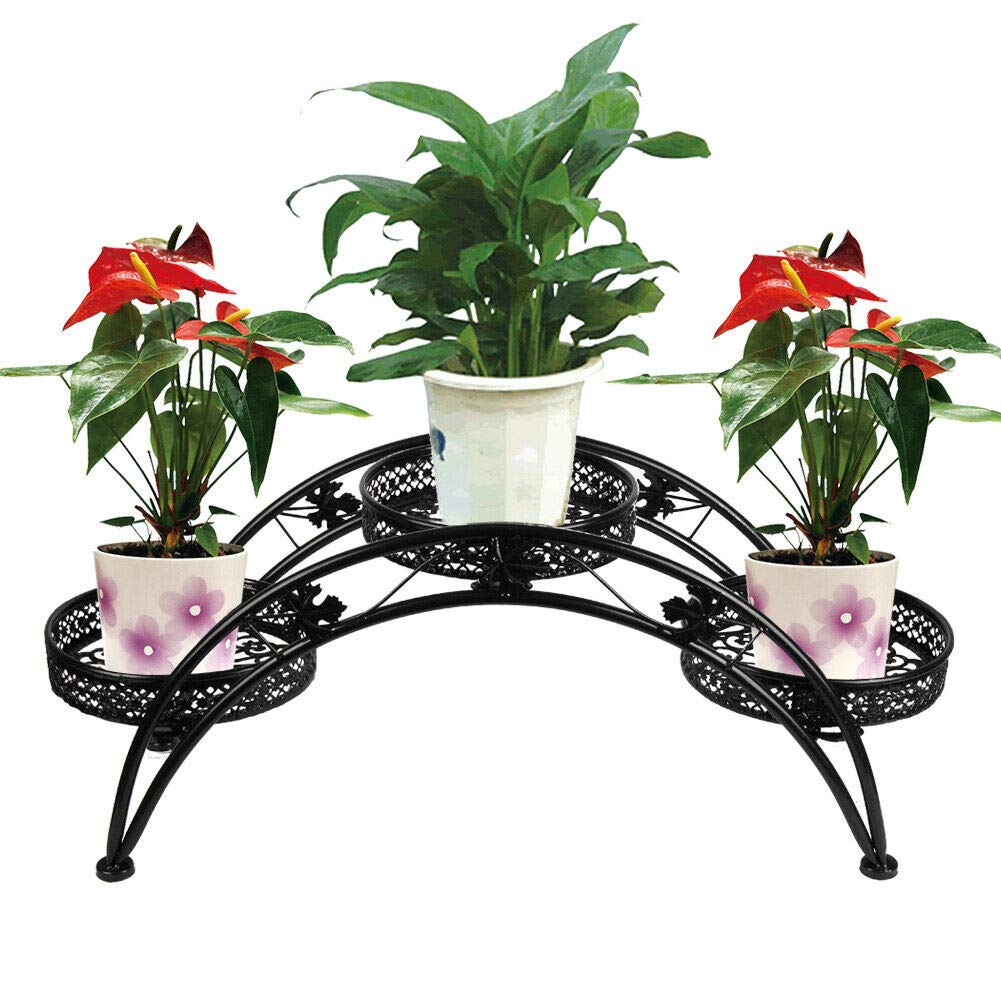 Sturdy Wrought Iron Metal Arch Plant Stand for Indoor & Outdoor Use - Garden, Patio, Balcony Decor - Perfect for Hanging Flower Pots, Vines, and Climbing Plants