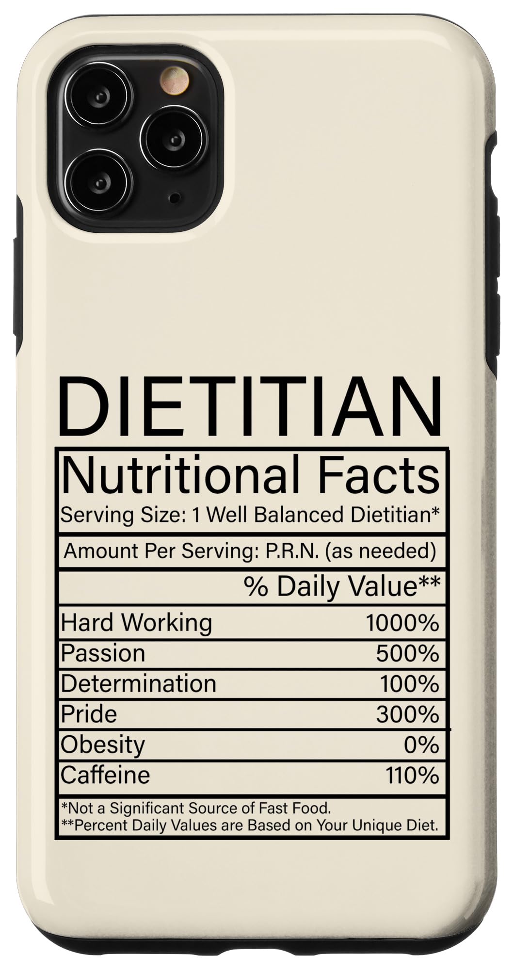 iPhone 11 Pro Max Case with Funny Dietitian Quotes - Humorous Nutrition Facts Design - Perfect Gift for Nutritionists & Health Enthusiasts - Great for Gyms, Offices & Health Conscious Lifestyle