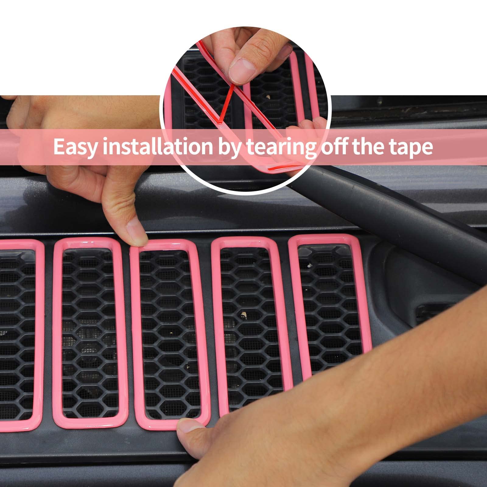 2018-2025 Jeep Wrangler JL JLU & Gladiator JT Hood Vent Cover - Durable Cowl Panel Vent Trim - Exterior Accessories (Pink) - Perfect for Off-Roading & Custom Jeep Modifications