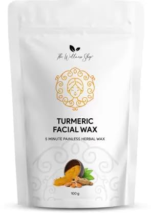 Organic Turmeric Facial Wax Powder 100g - All Natural, Painless Hair Removal in 5 Minutes, No Chemicals, No Irritation for Sensitive Skin | Pure Vitamin C Serum 30ml - Brightening & Anti-Aging Facial Treatment for Women | Pack of 2 | Perfect for At-Home Spa & Beauty Routine
