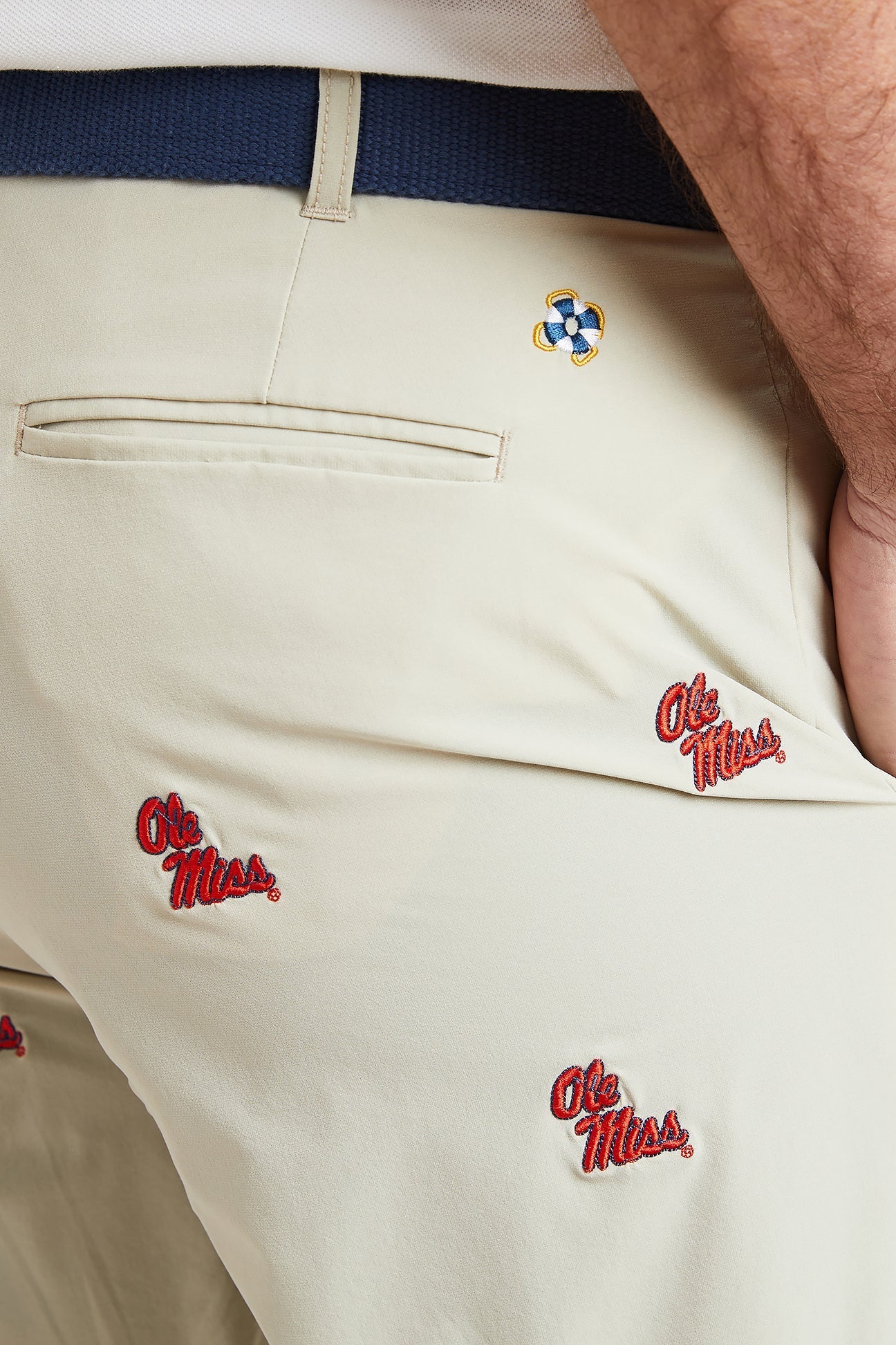 Ole Miss Collegiate ACKformance Shorts in Khaki - Comfortable Athletic Shorts for Men, Perfect for Gym, Running & Casual Wear