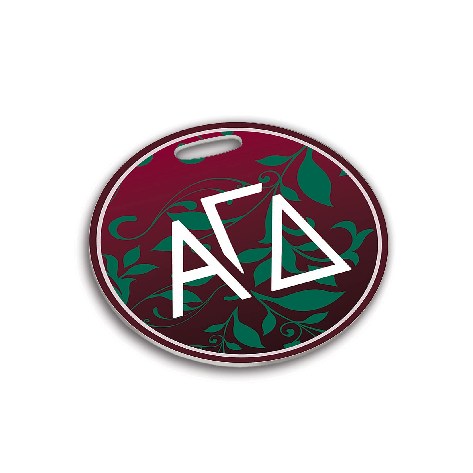 Alpha Gamma Delta Travel Luggage ID Tag - Durable Round Plastic Suitcase Label for Sorority Sisters (Perfect for Airports, Cruises & College Dorms) - Style 6