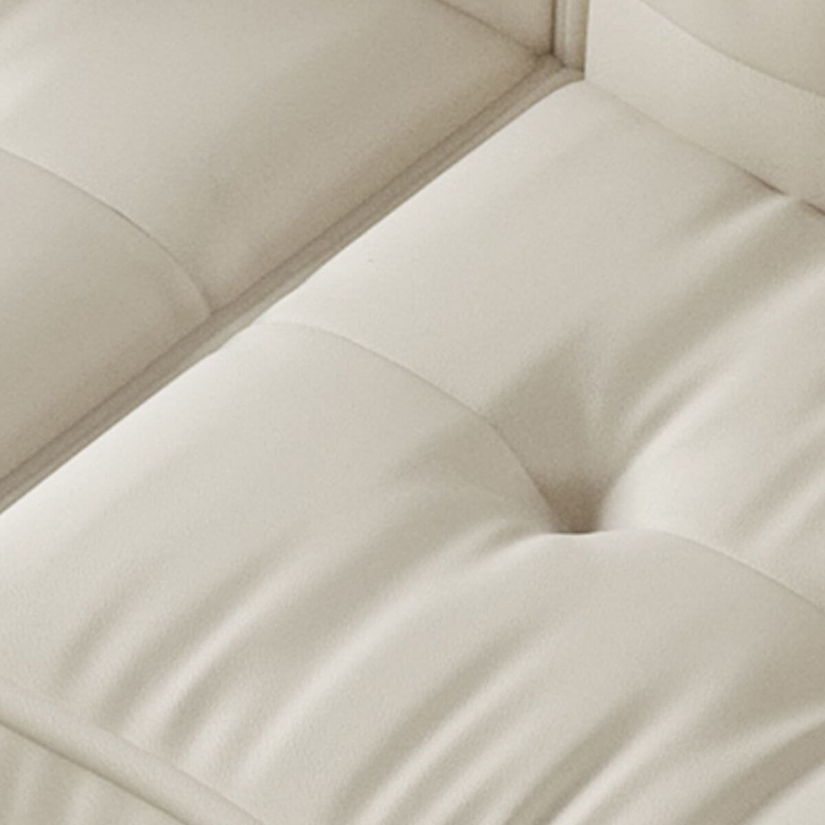 Stylish Minimalist Off-White Loveseat Sofa with 3 Decorative Throw Pillows - Perfect for Small Living Rooms, Apartments & Cozy Reading Nooks