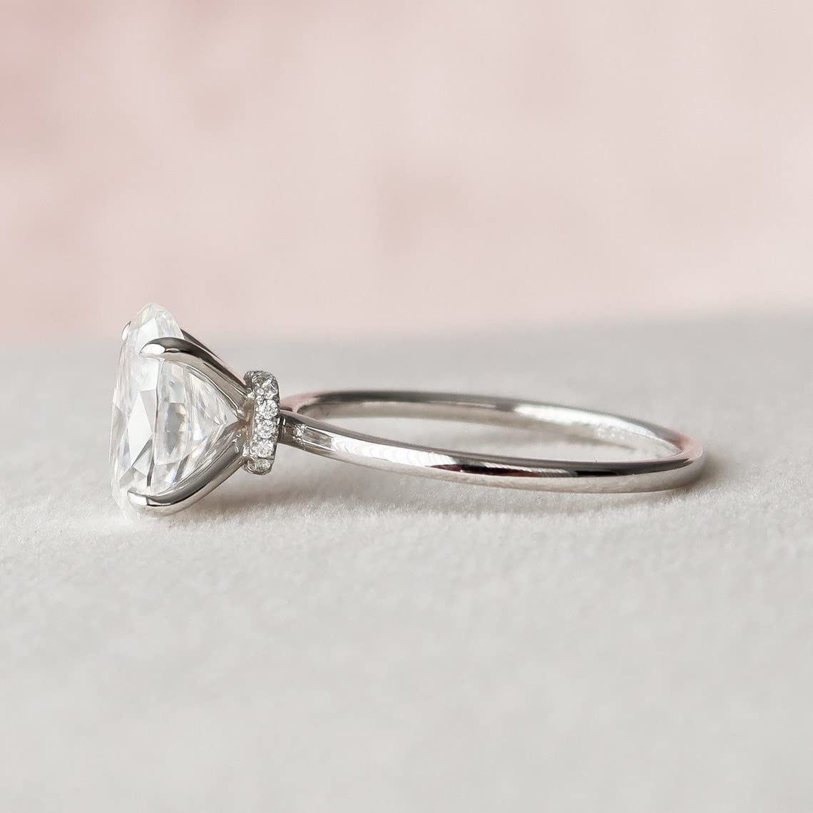 3 CT Oval Cut Moissanite Engagement Ring - 18K Gold Plated Sterling Silver Wedding Band for Women, Perfect for Proposals, Anniversaries & Special Occasions