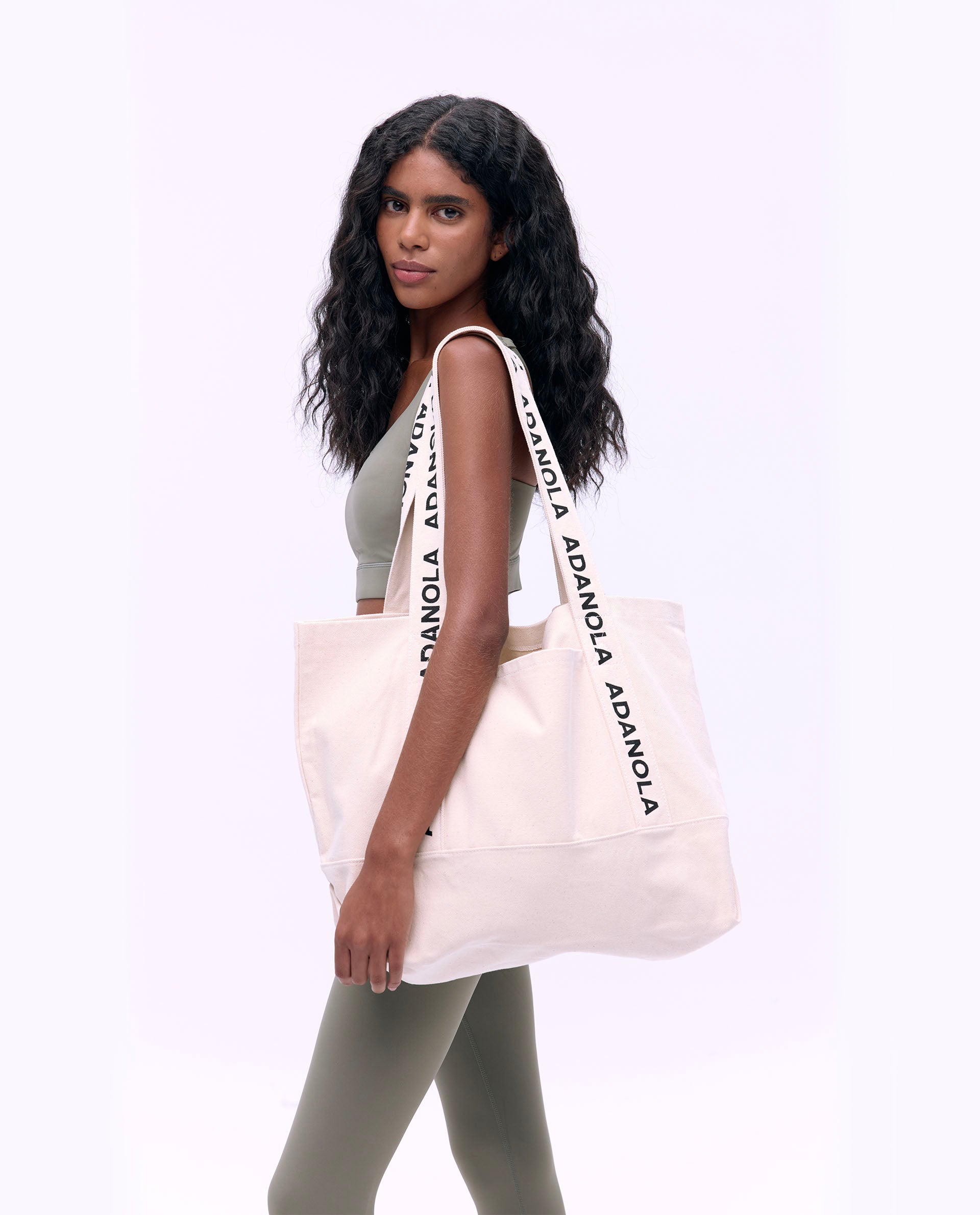 Premium Branded Strap Tote Bag for Women - Stylish Cream & Black Large Shoulder Bag - Perfect for Work, Travel, Shopping & Beach Day Essentials