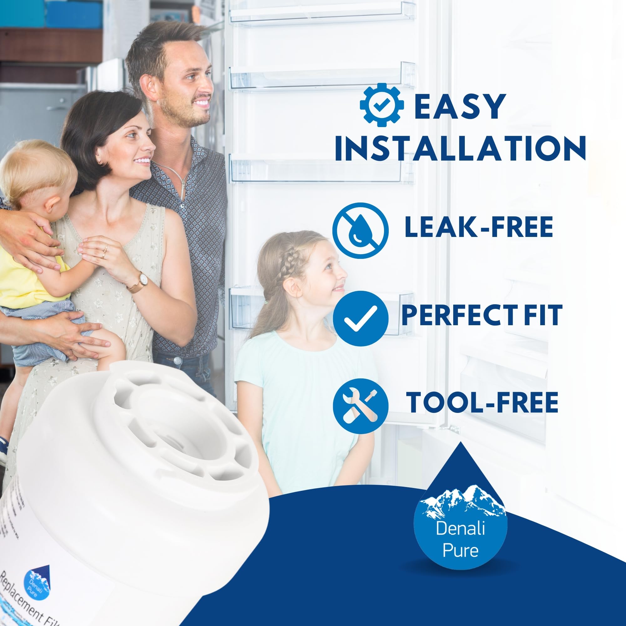 4-Pack GE MWF/MWFP Refrigerator Water Filter Replacement - Compatible with General Electric PSS26LGRBWW, Pure Drinking Water for Home & Office Use