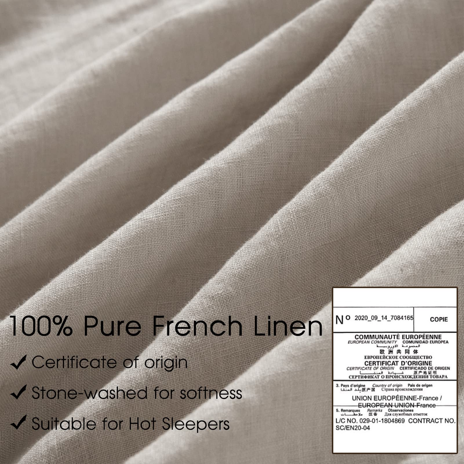 HYPREST 100% French Flax Linen Duvet Cover King Size - Soft, Breathable & Cooling Farmhouse Style Bedding with Zipper Closure | Moisture-Wicking & Durable | Perfect for Hot Sleepers & Eco-Friendly Home Decor