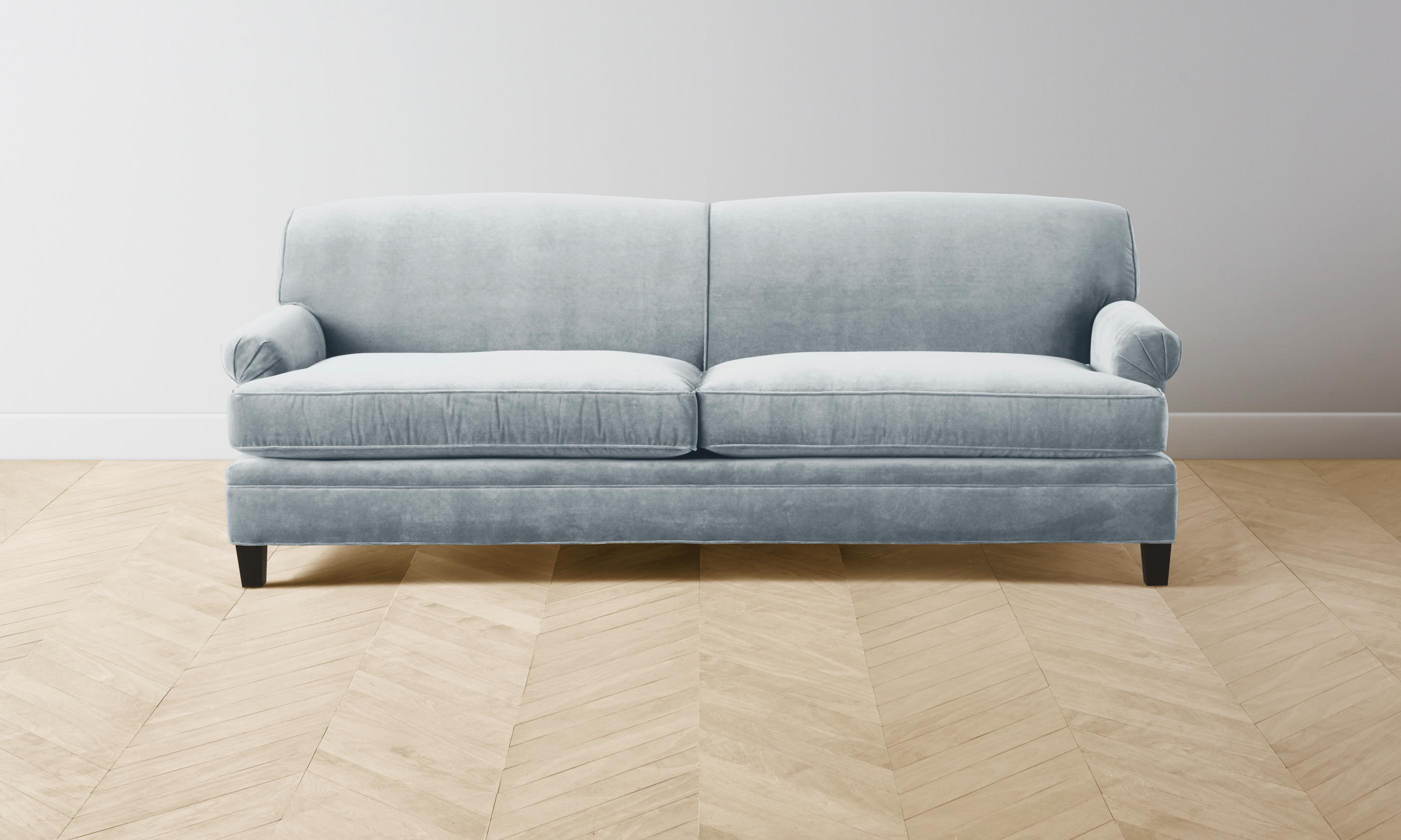 Carmine Performance Velvet Sofa - Luxurious Sky Blue Velvet Upholstery for Living Room, Lounge & Home Decor
