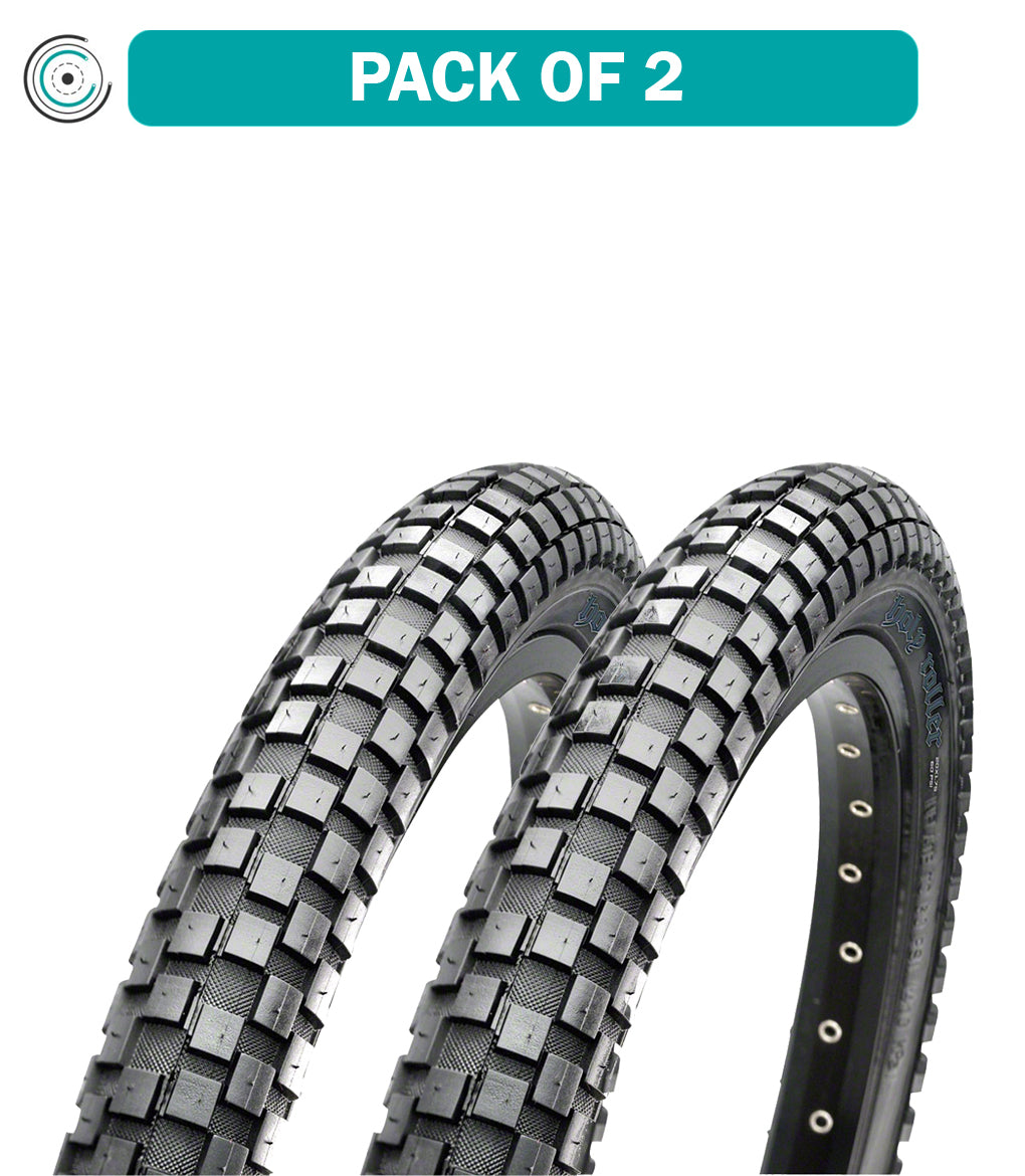 2 Pack Maxxis Holy Roller Bike Tires - 20 x 1.95 Inch Clincher Wire Bead, Single Compound Black (TB29478000) - Perfect for BMX, Cruiser & Urban Cycling
