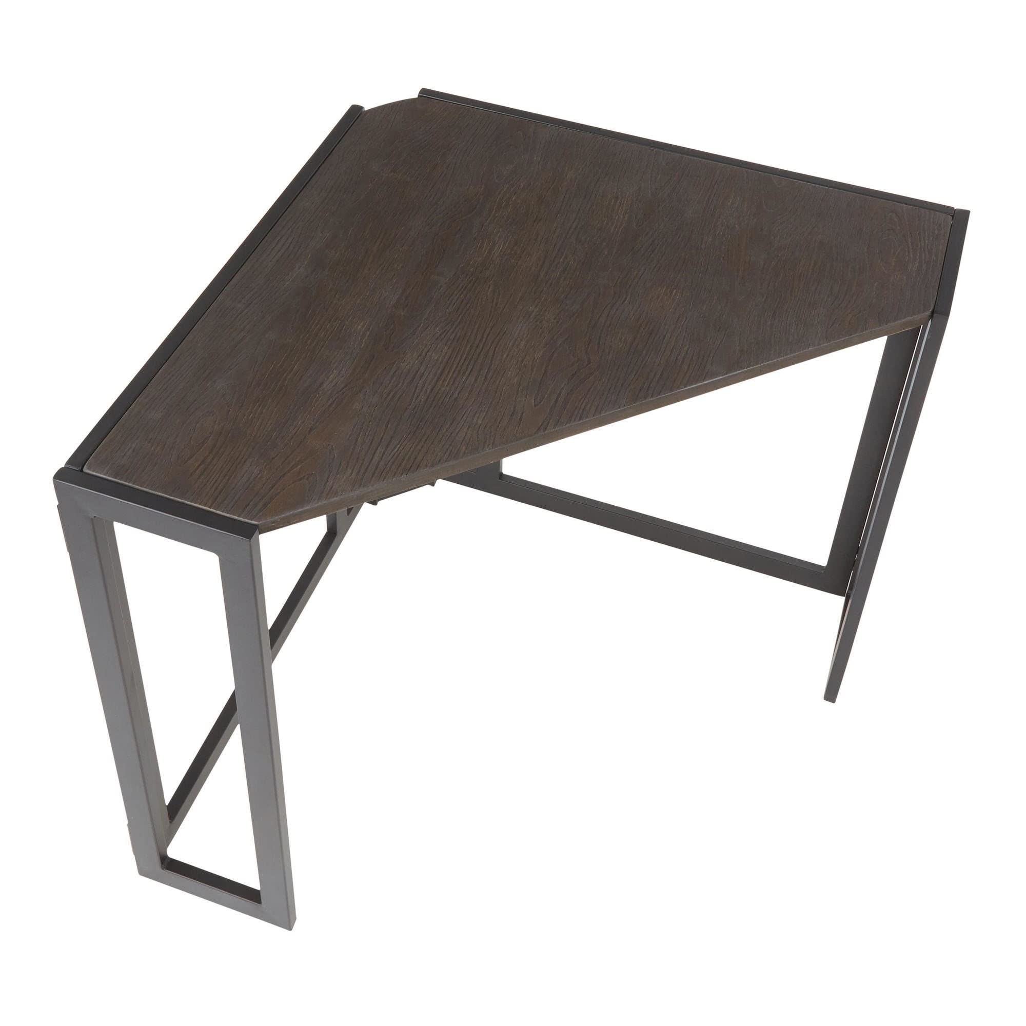 LumiSource Roman Corner Desk - Black Home Office Computer Desk for Small Spaces, Bedroom, Gaming & Farmhouse Style | Compact Writing & Workstation Solution
