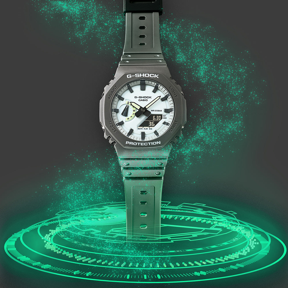 Casio G-Shock GA2100HD-8A Hidden Glow Digital Watch for Men - Shock Resistant, Waterproof & LED Backlight - Perfect for Outdoor Sports, Night Running & Adventure Activities